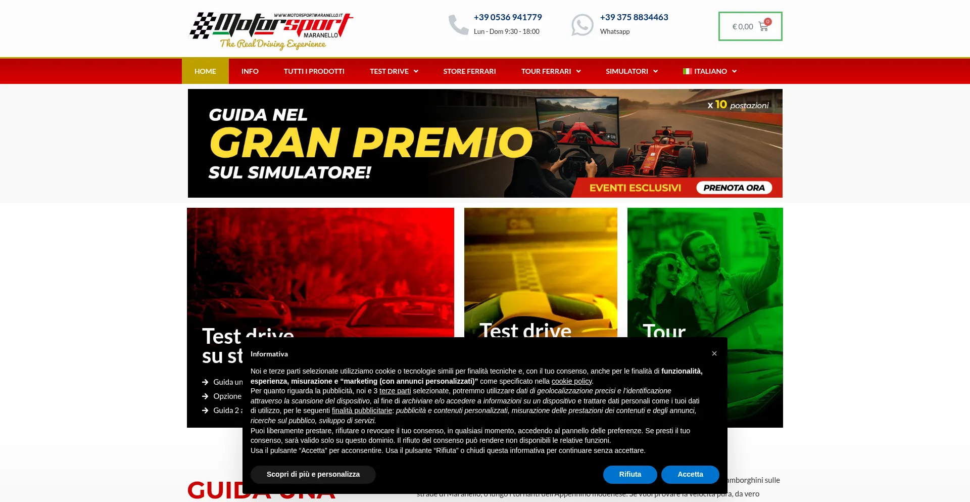 Website screenshot of Motorsportmaranello.es