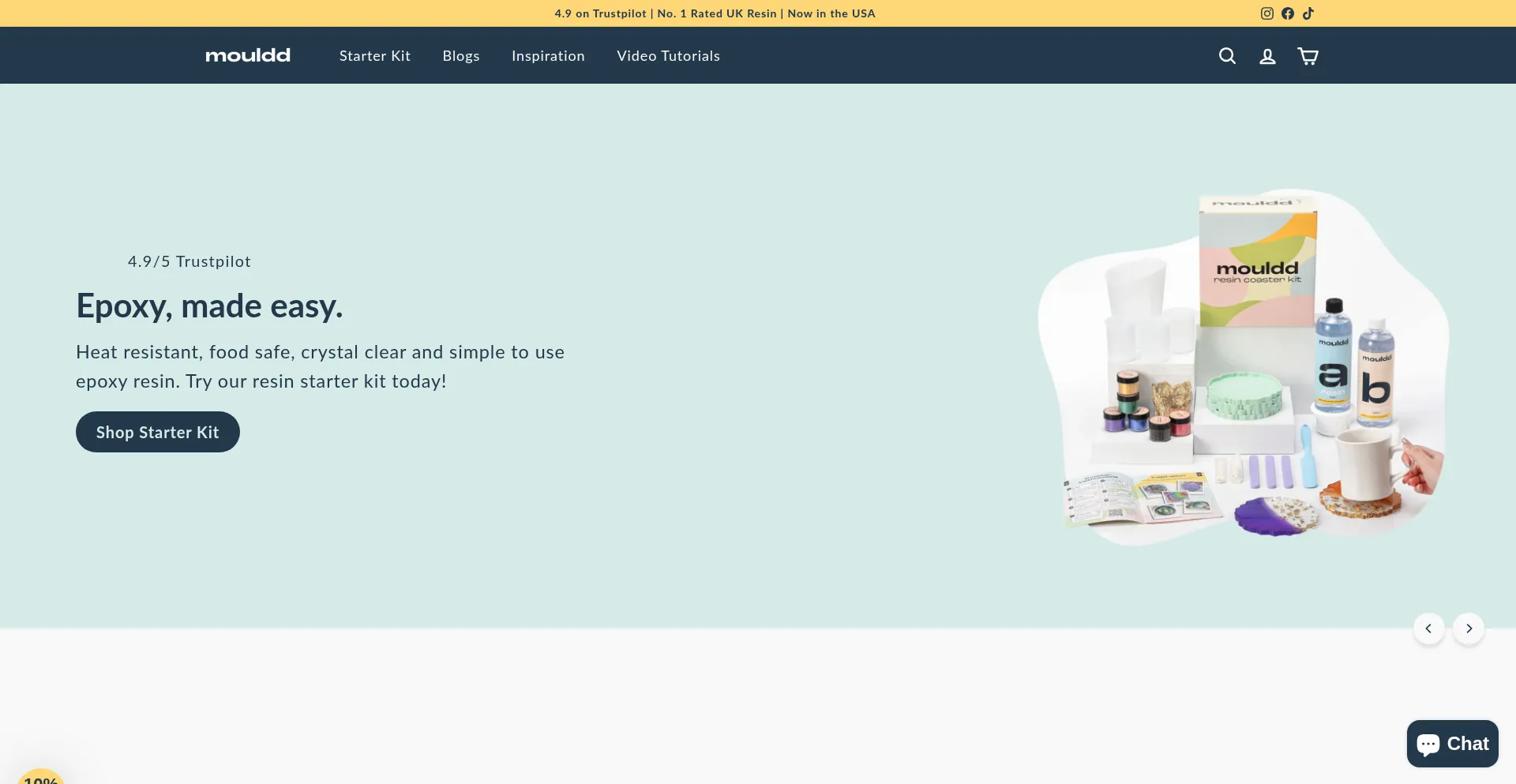 Website screenshot of Mouldd.co.uk