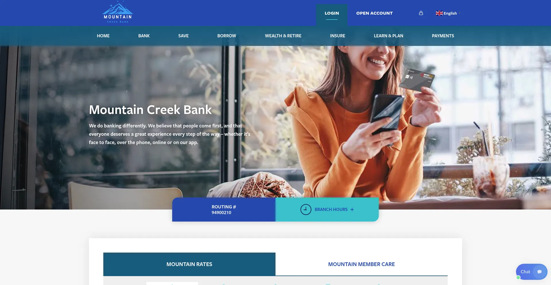 Website screenshot of Mountaincb.com