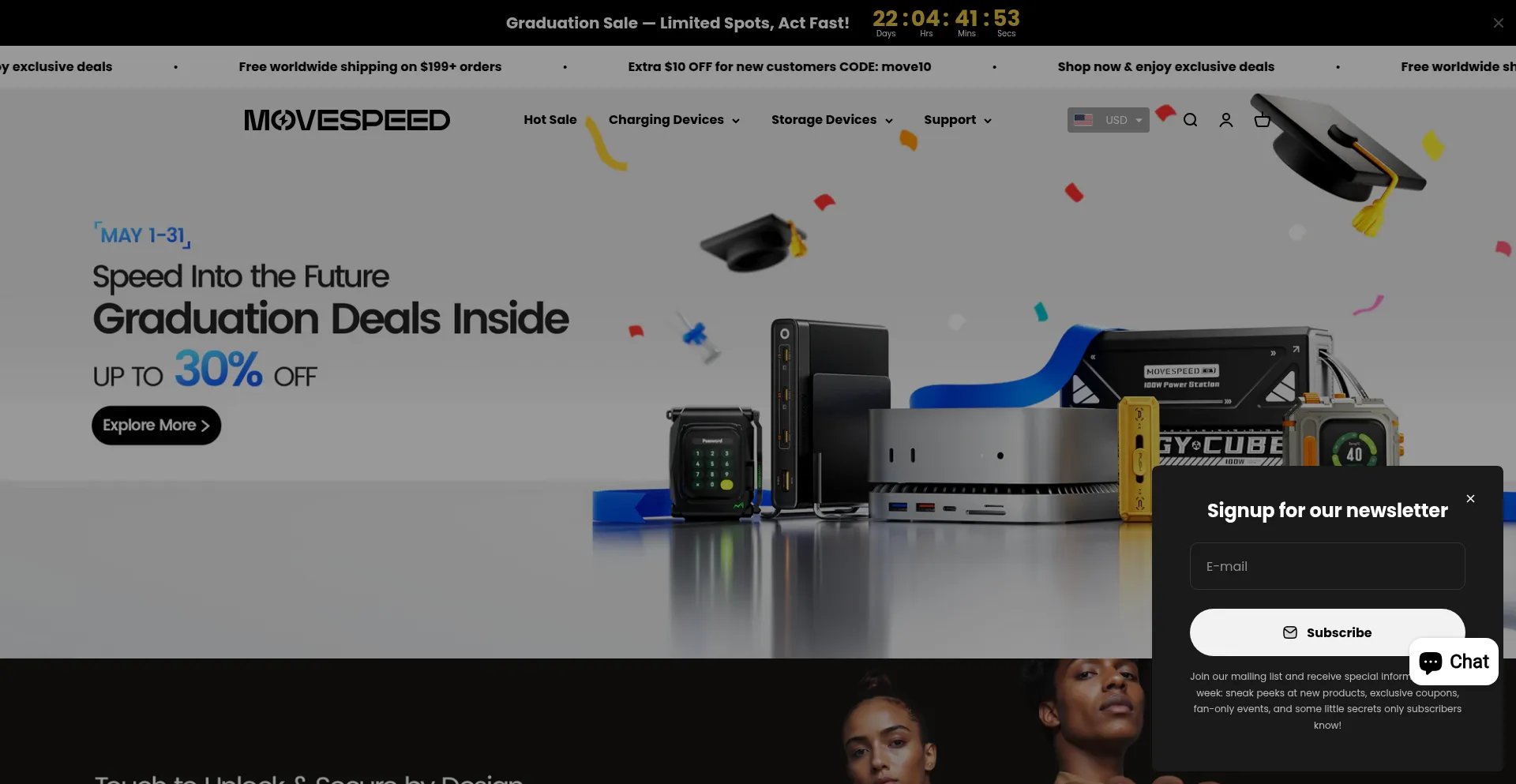 Website screenshot of Movespeed.com