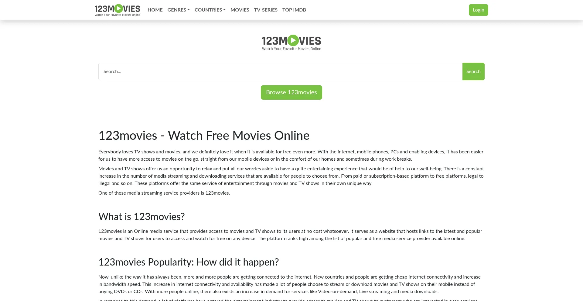 Website screenshot of Movietorrents.org