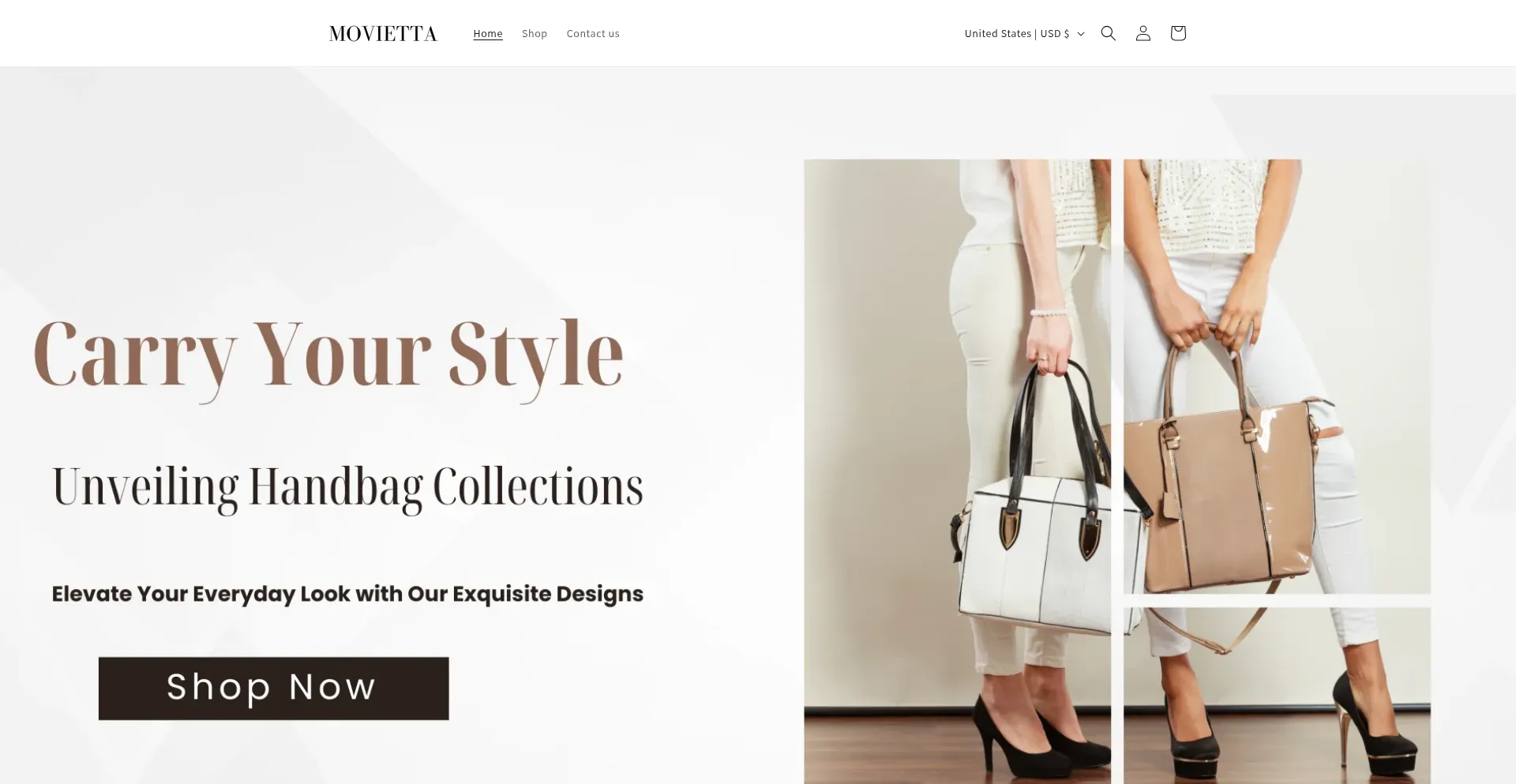 Website screenshot of Movietta.com