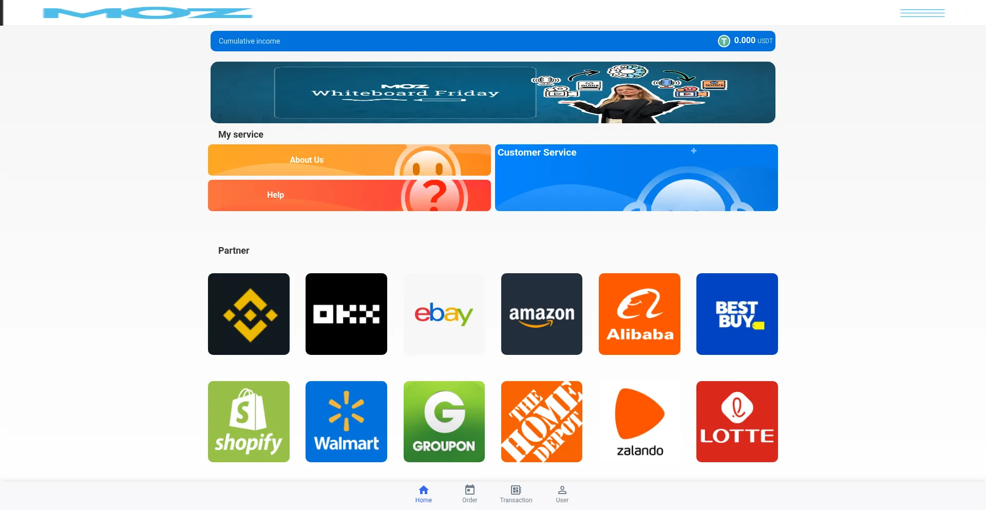 Website screenshot of Mozbonline.com
