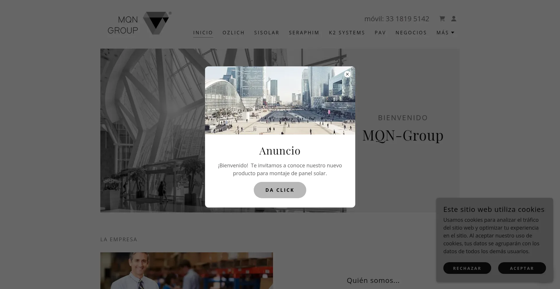 Website screenshot of Mqn-group.com