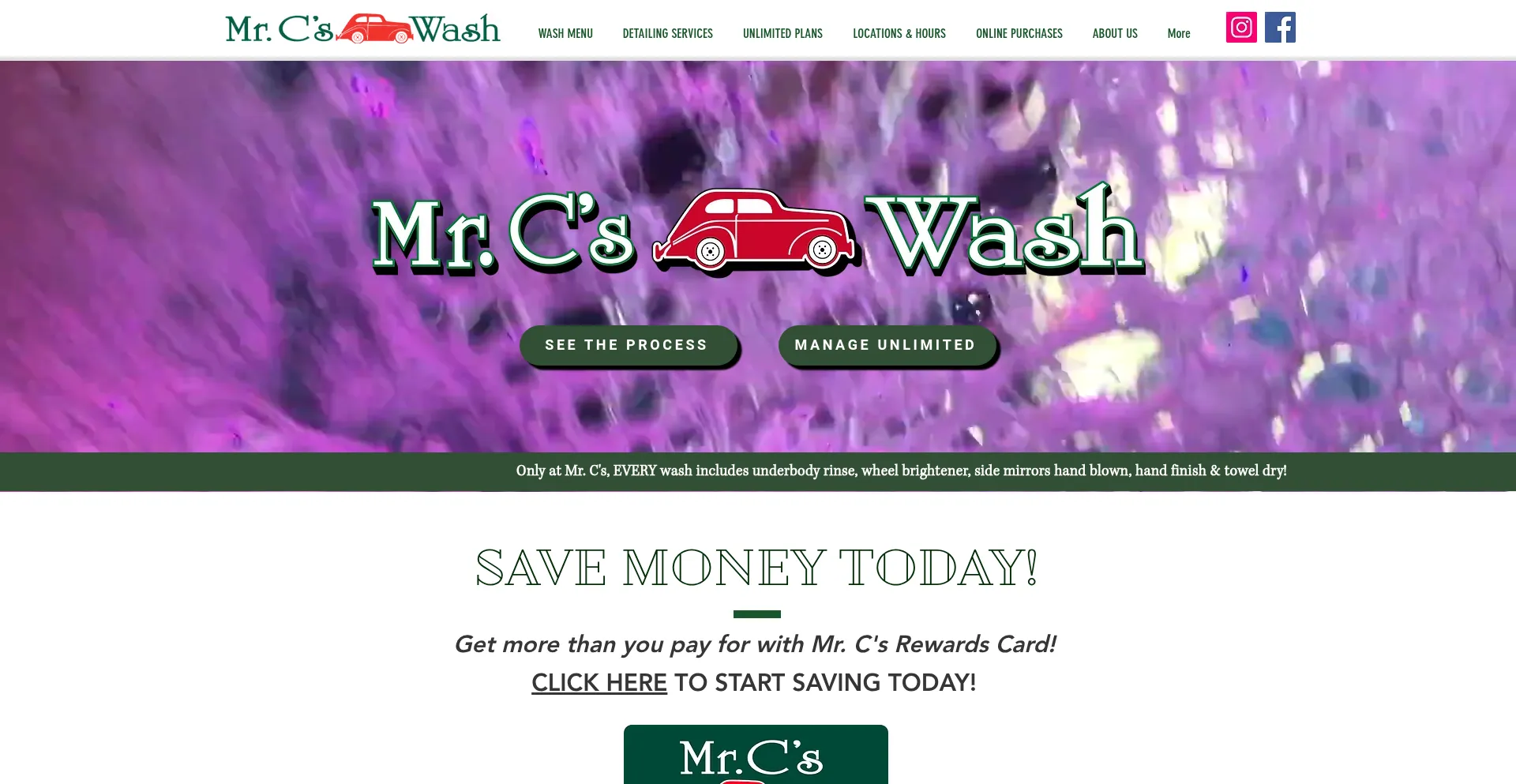 Website screenshot of Mrcscarwash.com