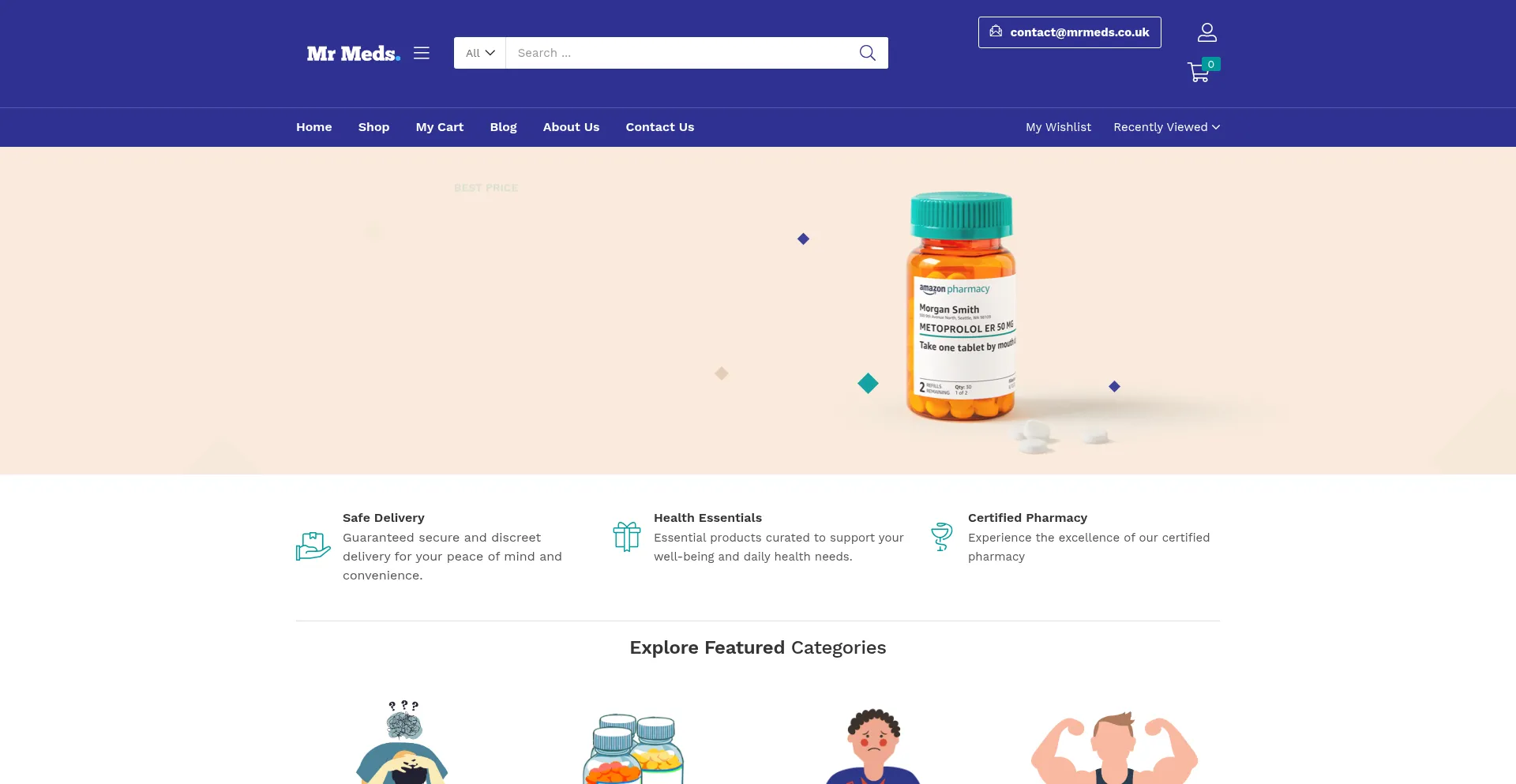 Website screenshot of Mrmeds.co.uk