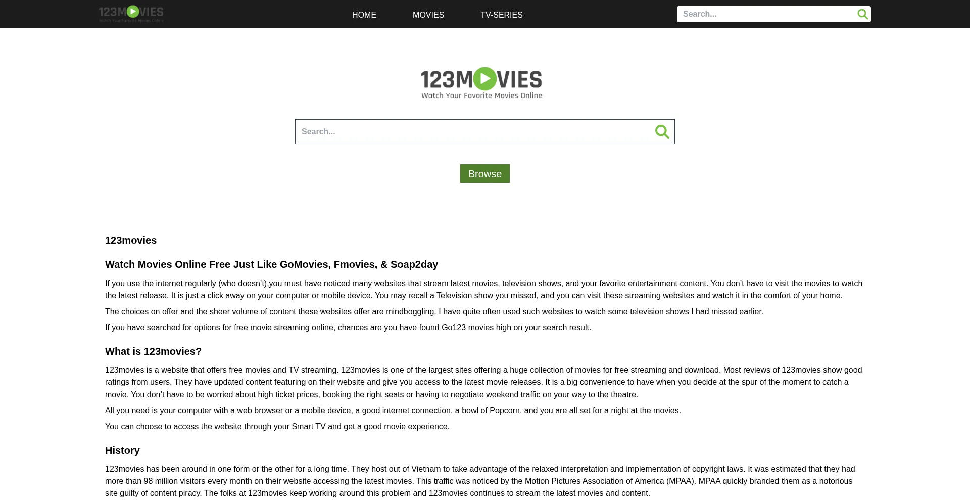 Website screenshot of Mrmovie.org