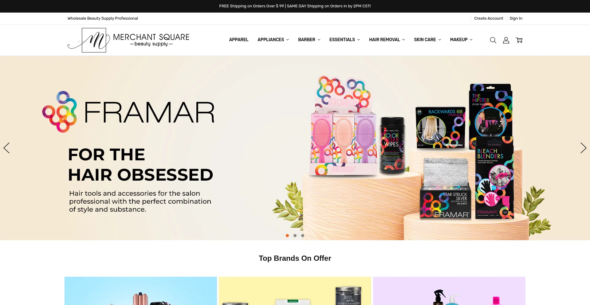 Website screenshot of Msquarebeauty.com