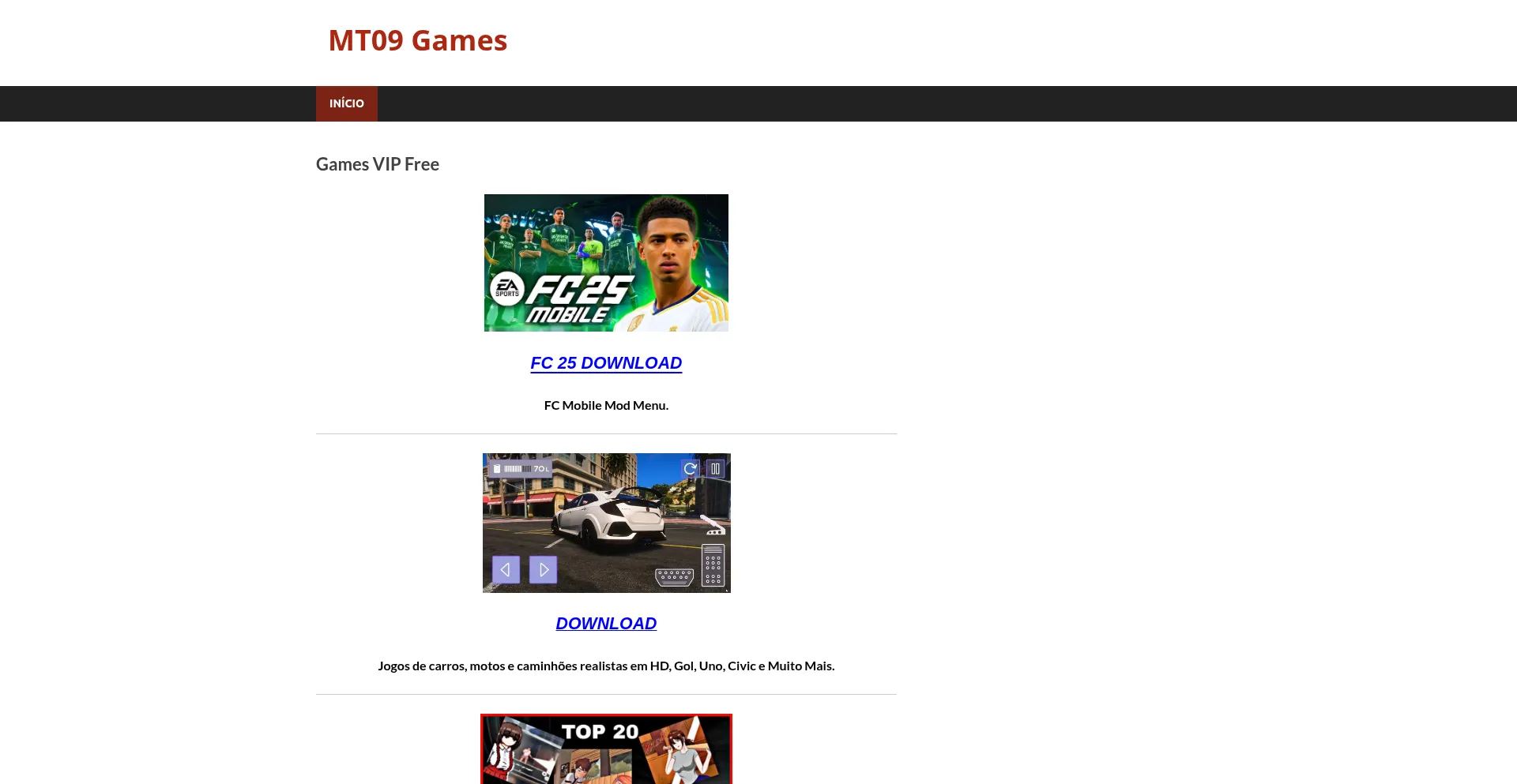 Website screenshot of Mt09.top