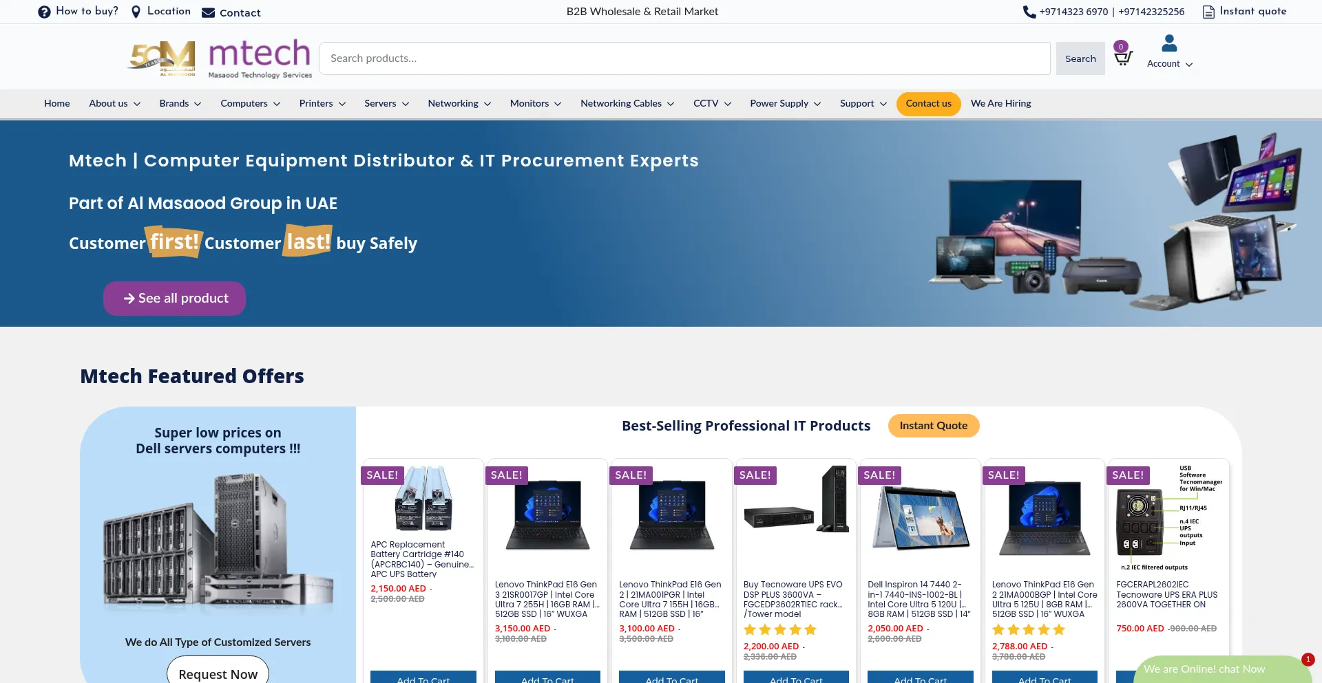 Website screenshot of Mtech-services.com
