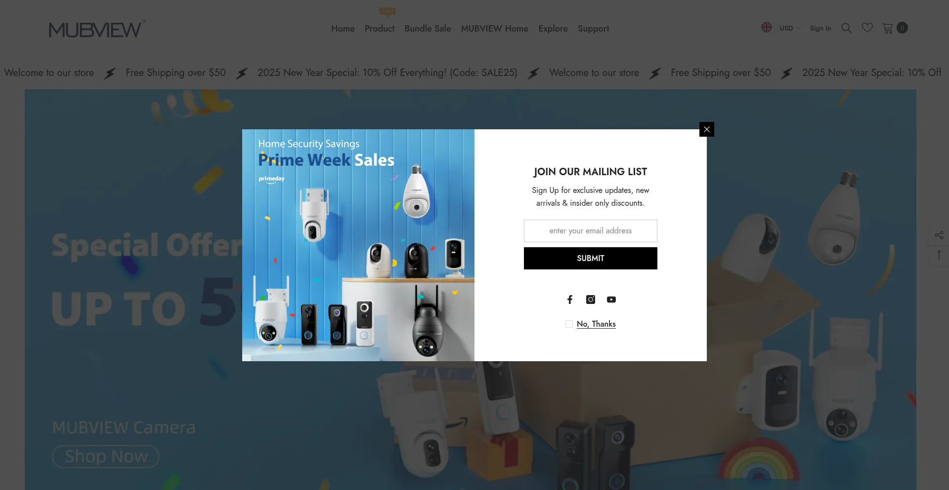 Website screenshot of Mubview.com