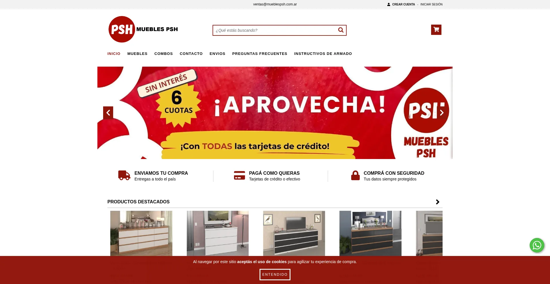 Mueblespsh.com.ar Screenshot