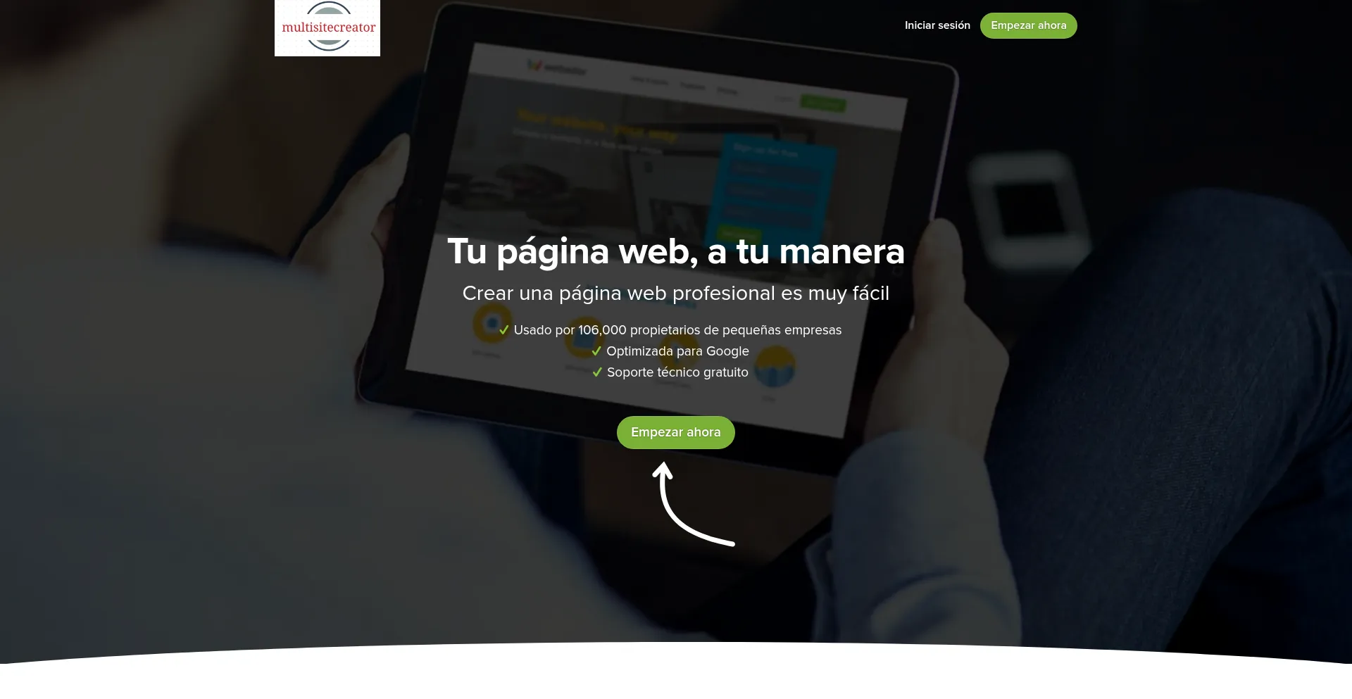 Website screenshot of Multisitecreator.com.mx