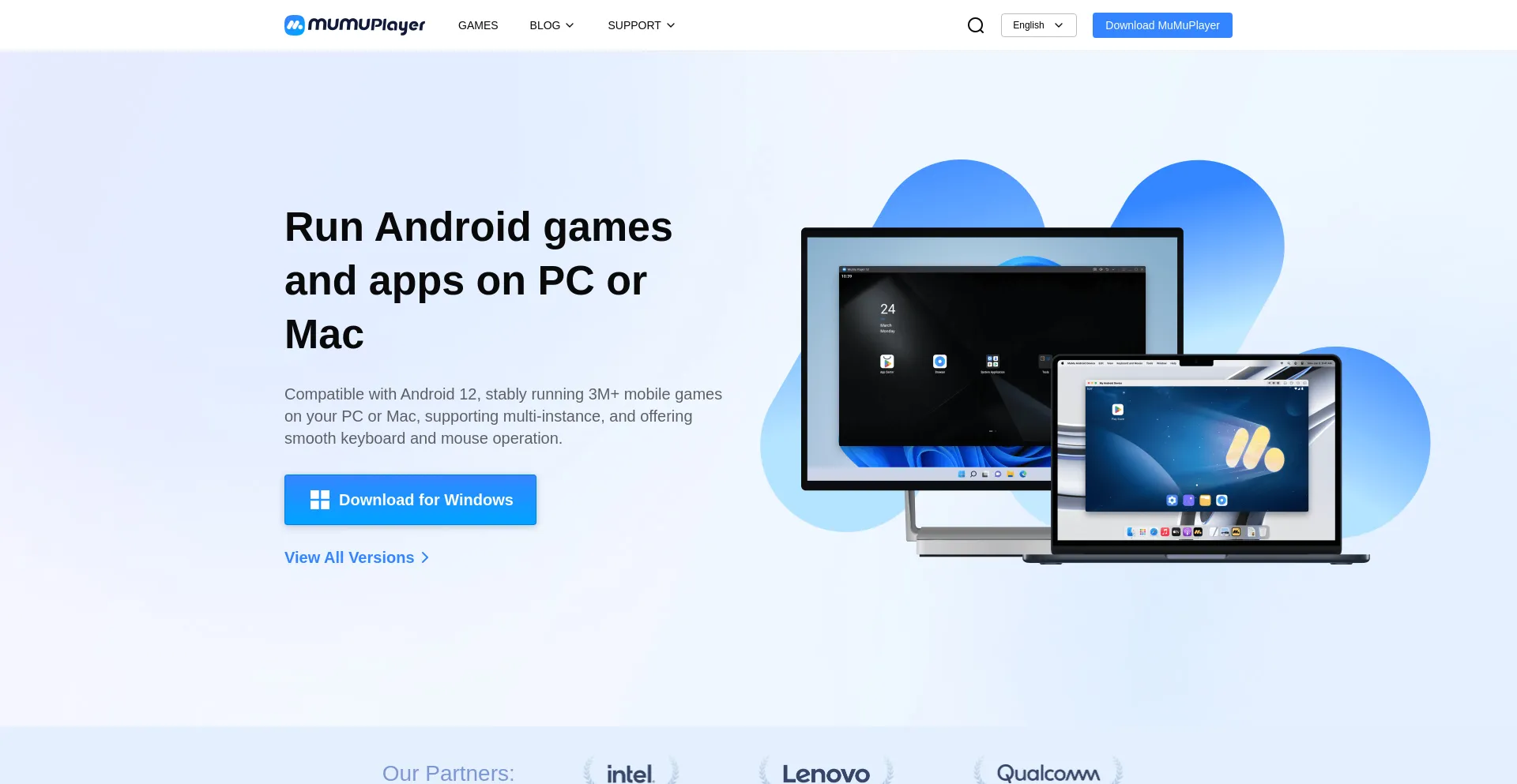 Website screenshot of Mumuplayer.com