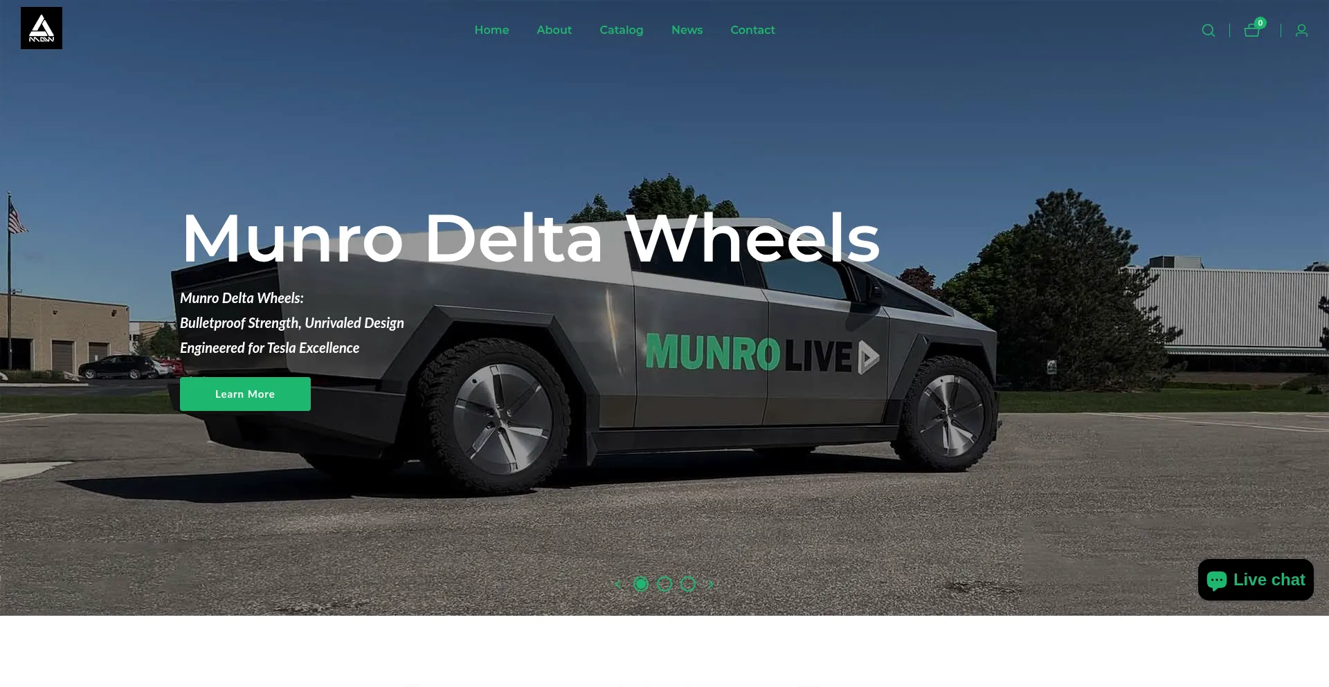 Website screenshot of Munrodeltawheels.com