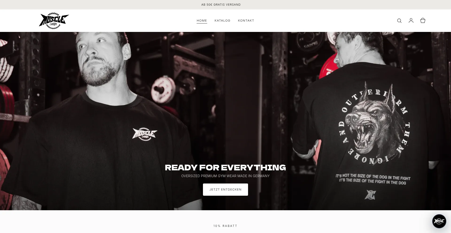 Website screenshot of Musclecollective.shop