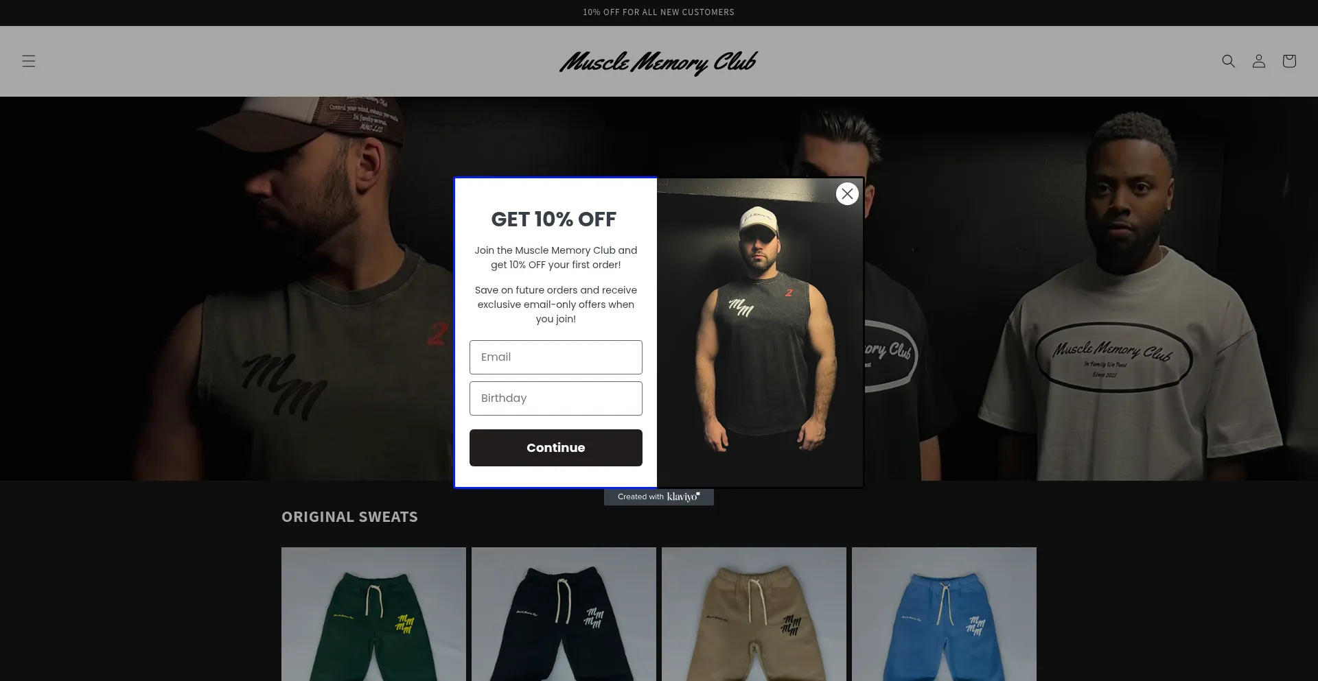 Website screenshot of Musclememoryclub.com