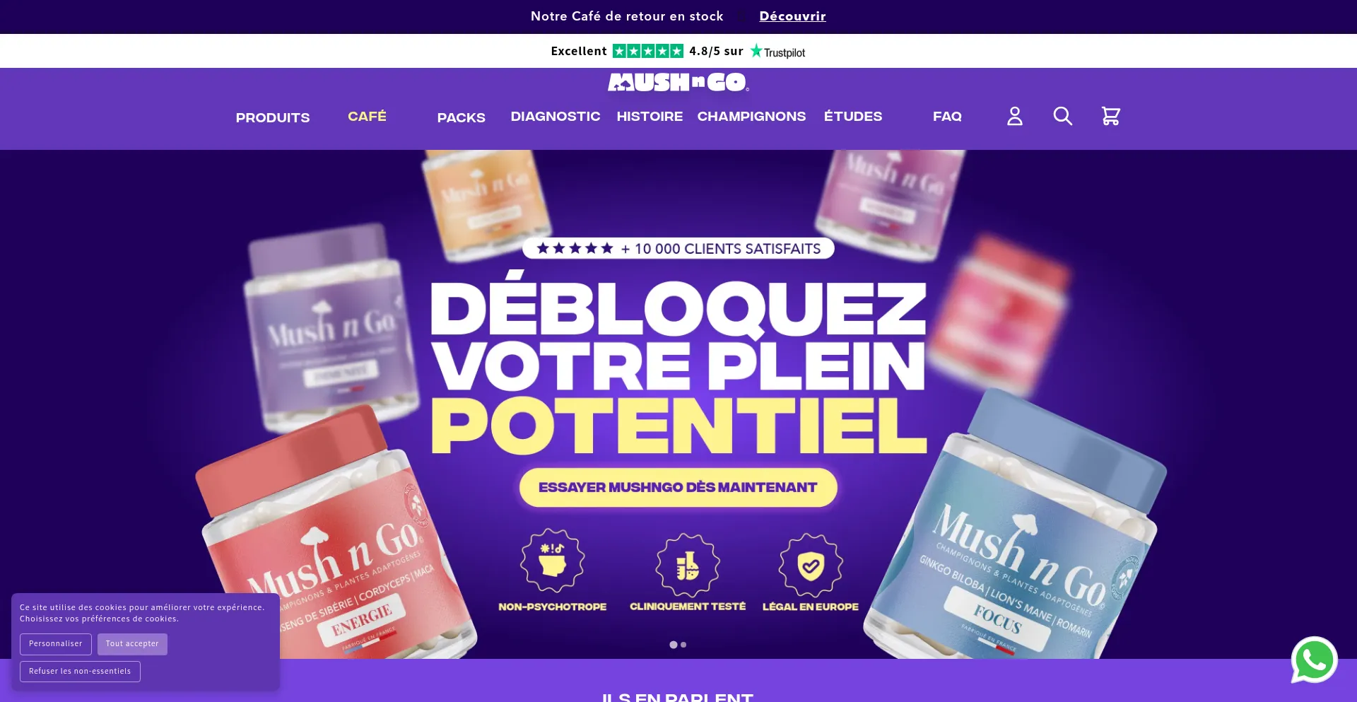 Website screenshot of Mushngo.com