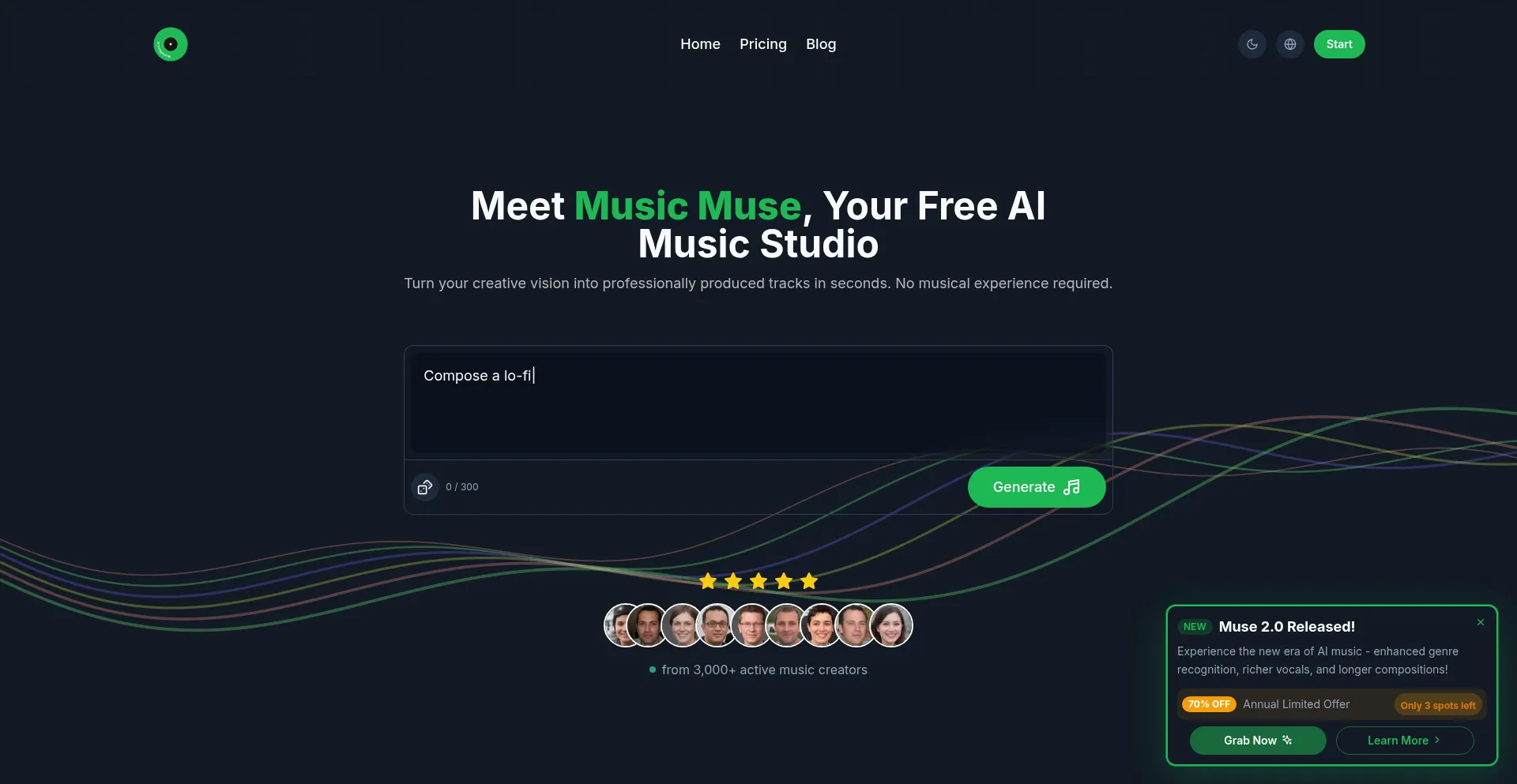 Musicmuse.ai Screenshot
