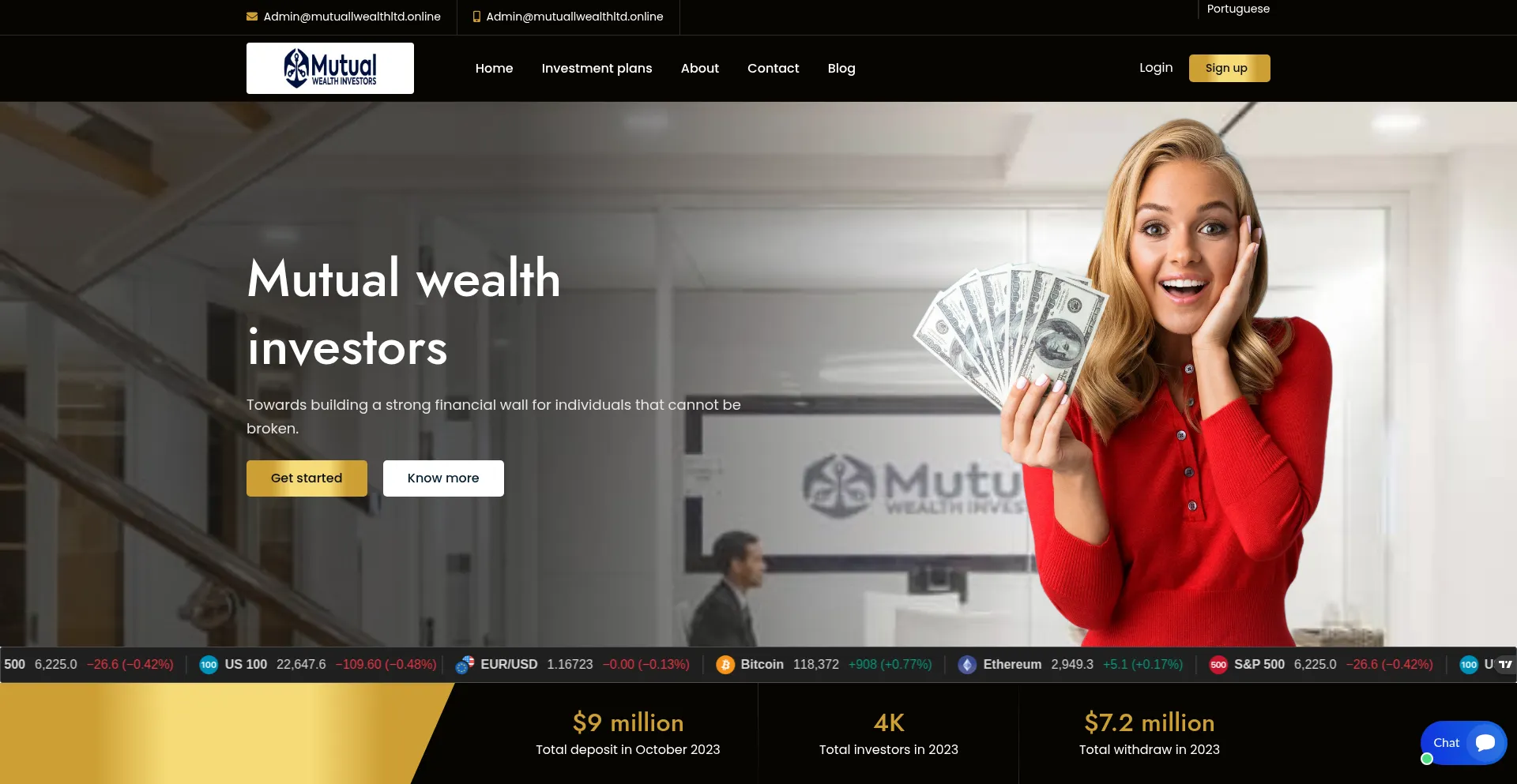 Website screenshot of Mutuallwealthltd.online