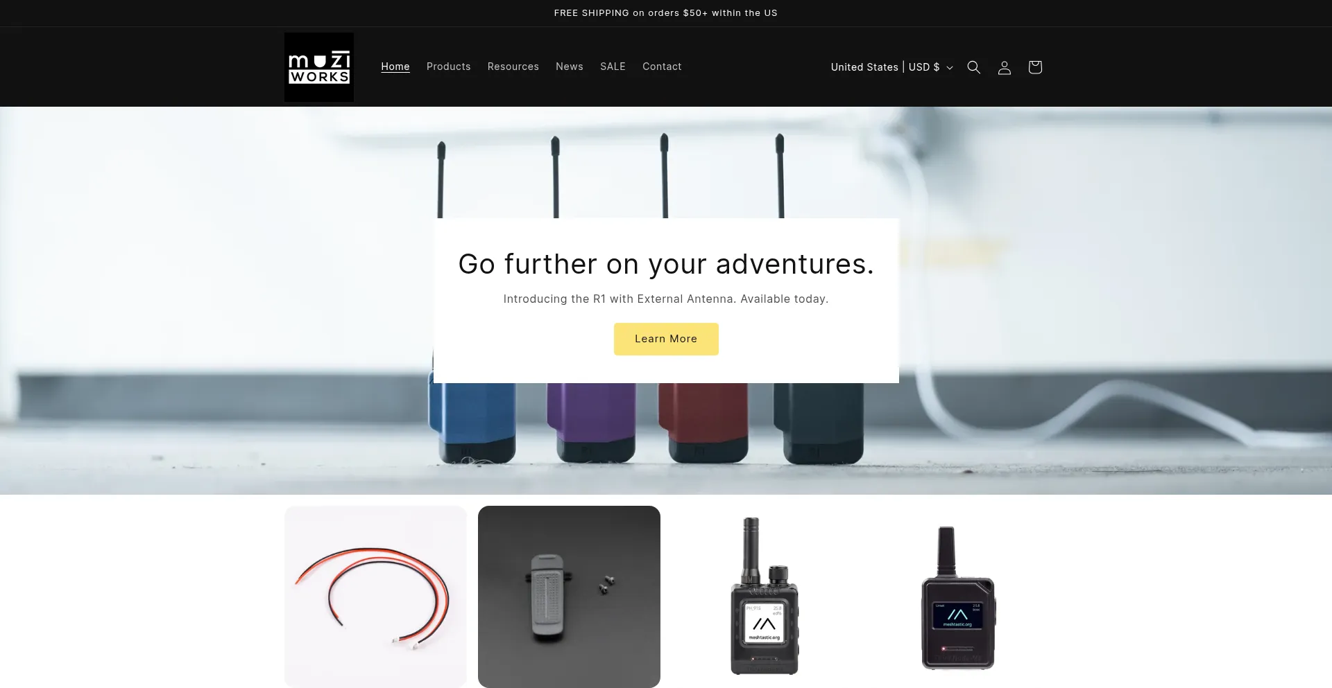 Website screenshot of Muzi.works