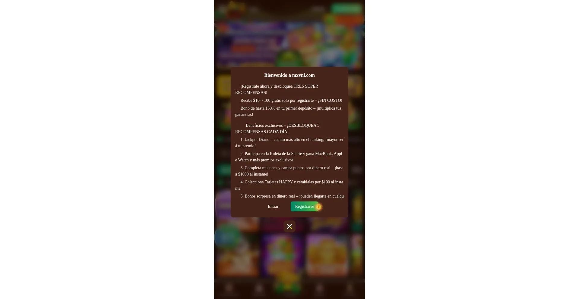 Website screenshot of Mxvnl.com