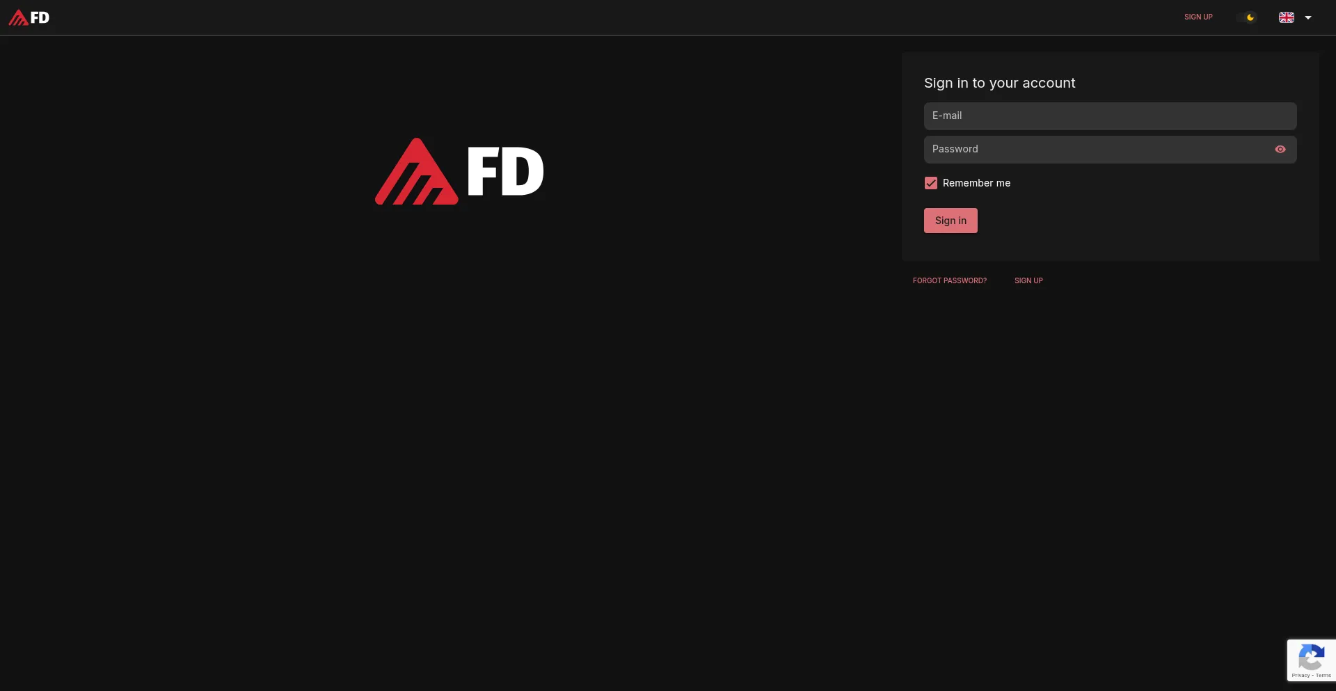 Website screenshot of My.financedelta.net