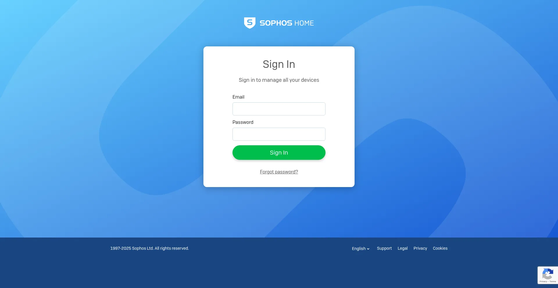My.sophos.com Screenshot