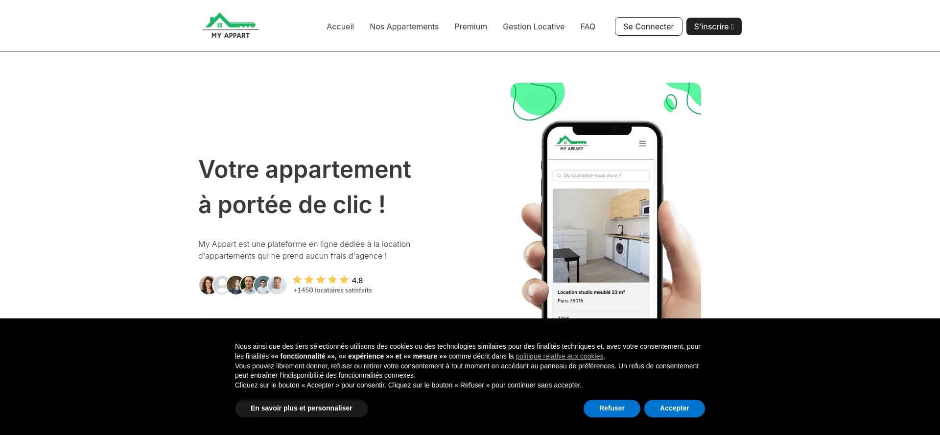 Website screenshot of My-appart.fr