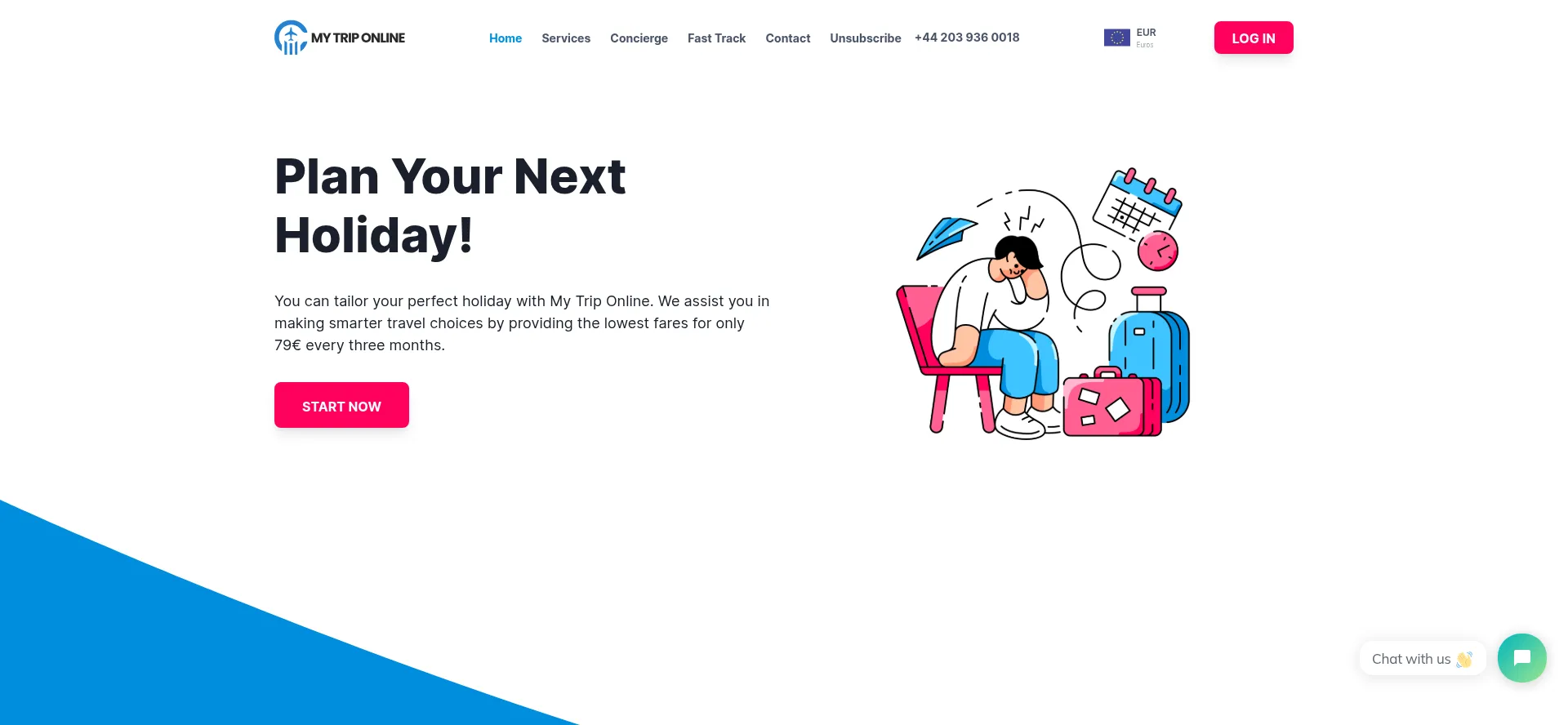 Website screenshot of My-trip-online.com