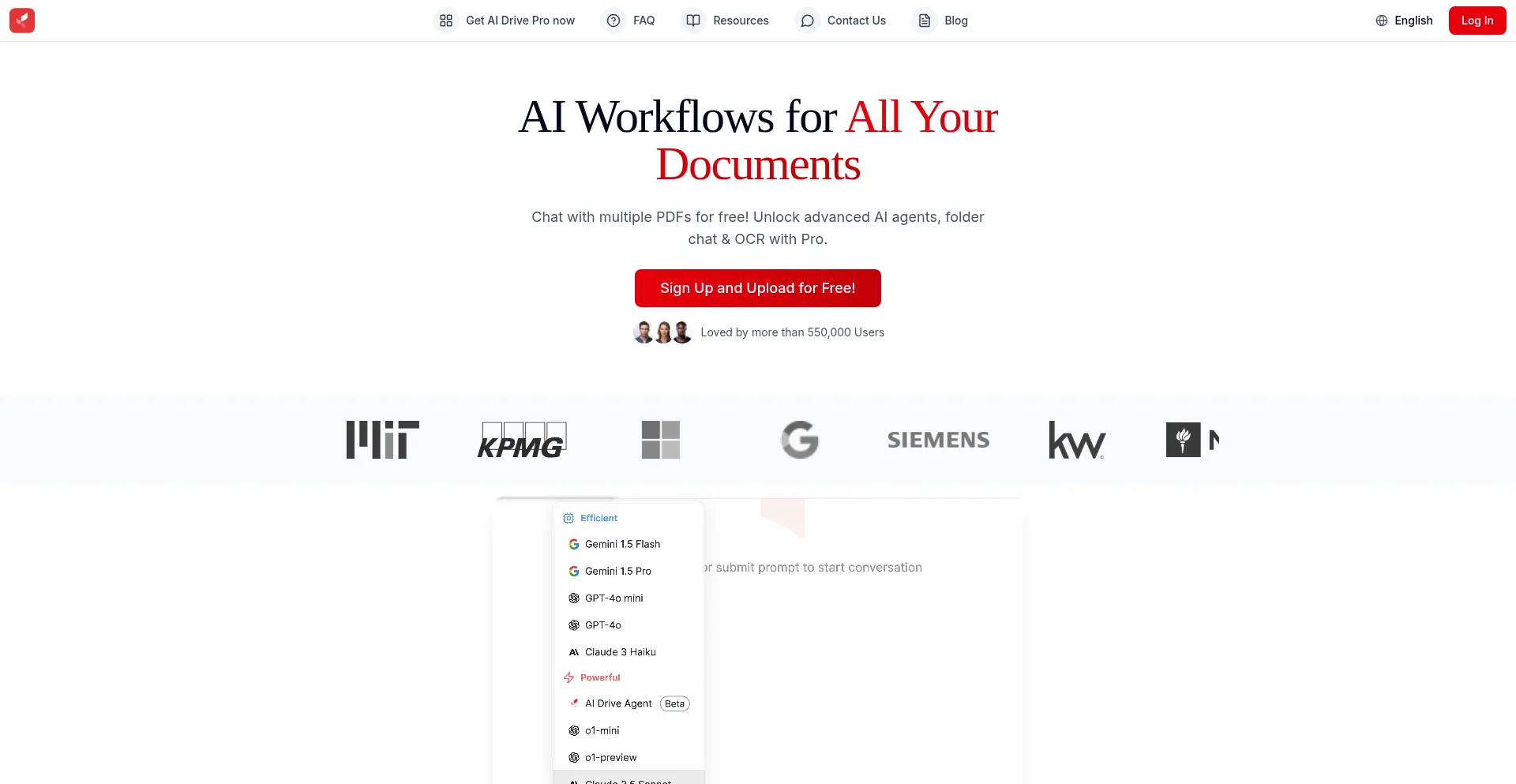 Website screenshot of Myaidrive.com