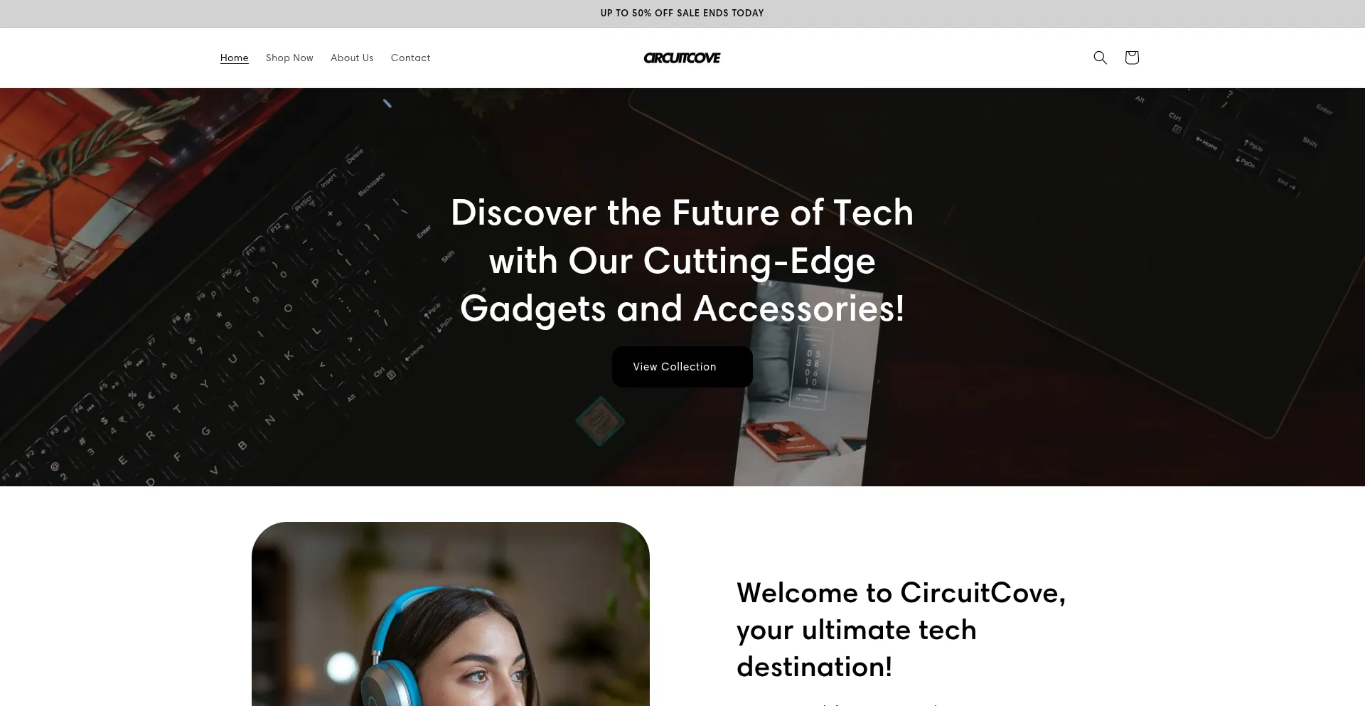 Website screenshot of Mycircuitcove.store