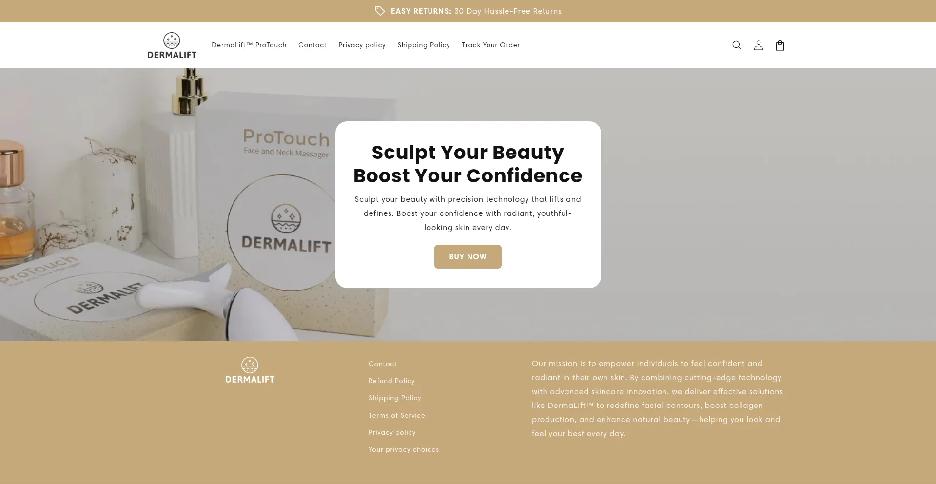 Website screenshot of Mydermalift.com