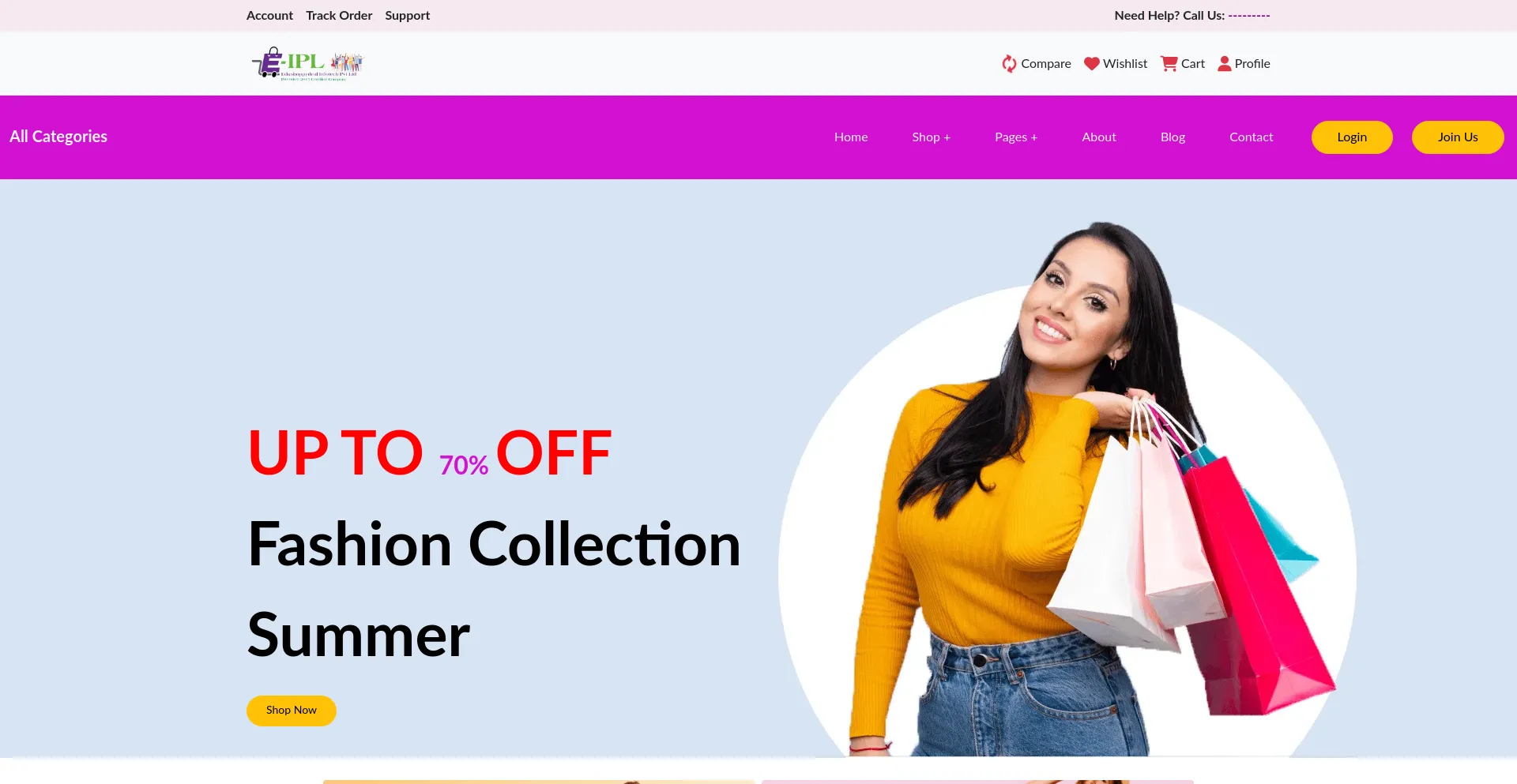 Website screenshot of Myeipl.com