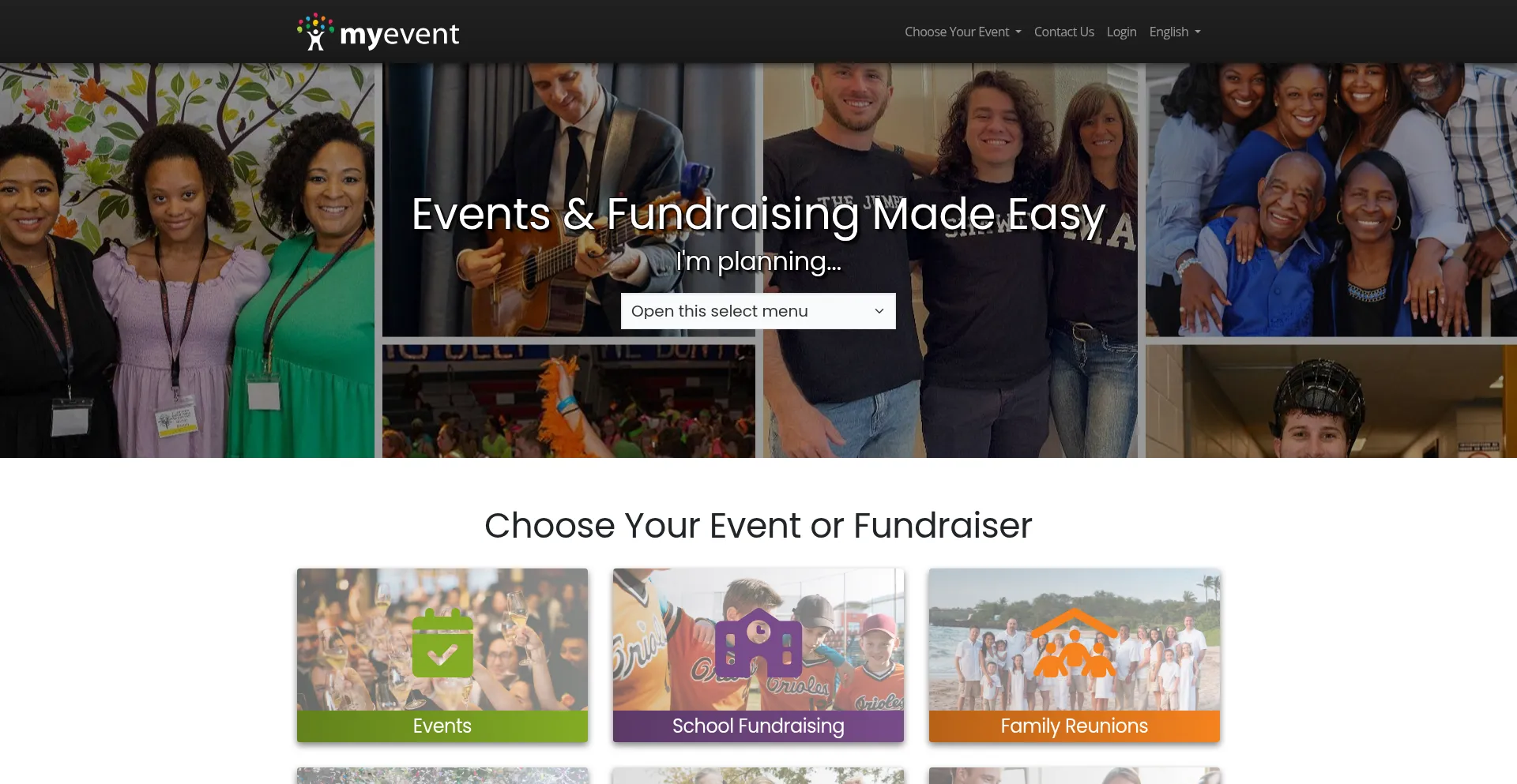 Website screenshot of Myevent.com
