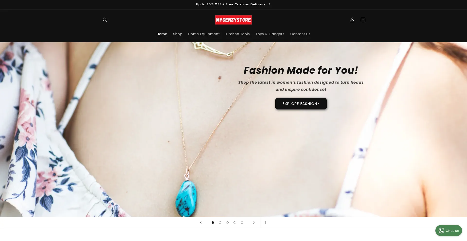 Website screenshot of Mygenzystore.in