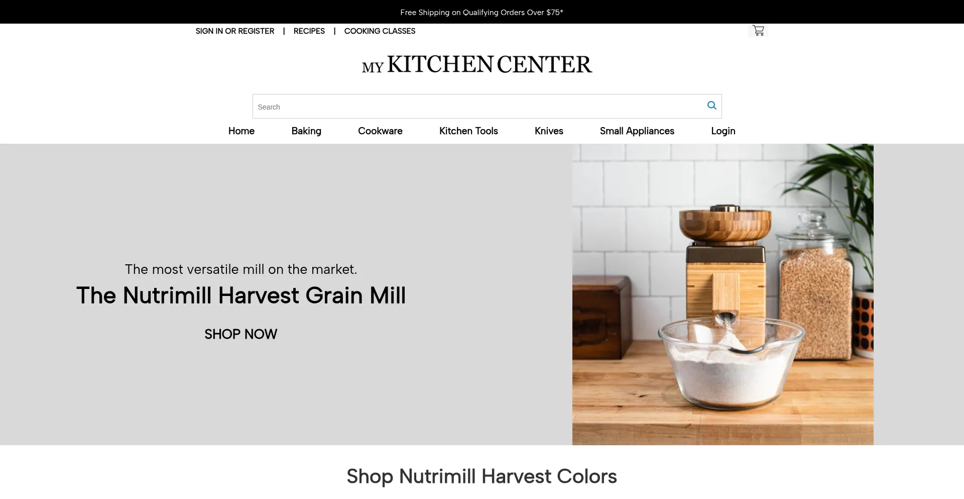 Website screenshot of Mykitchencenter.com