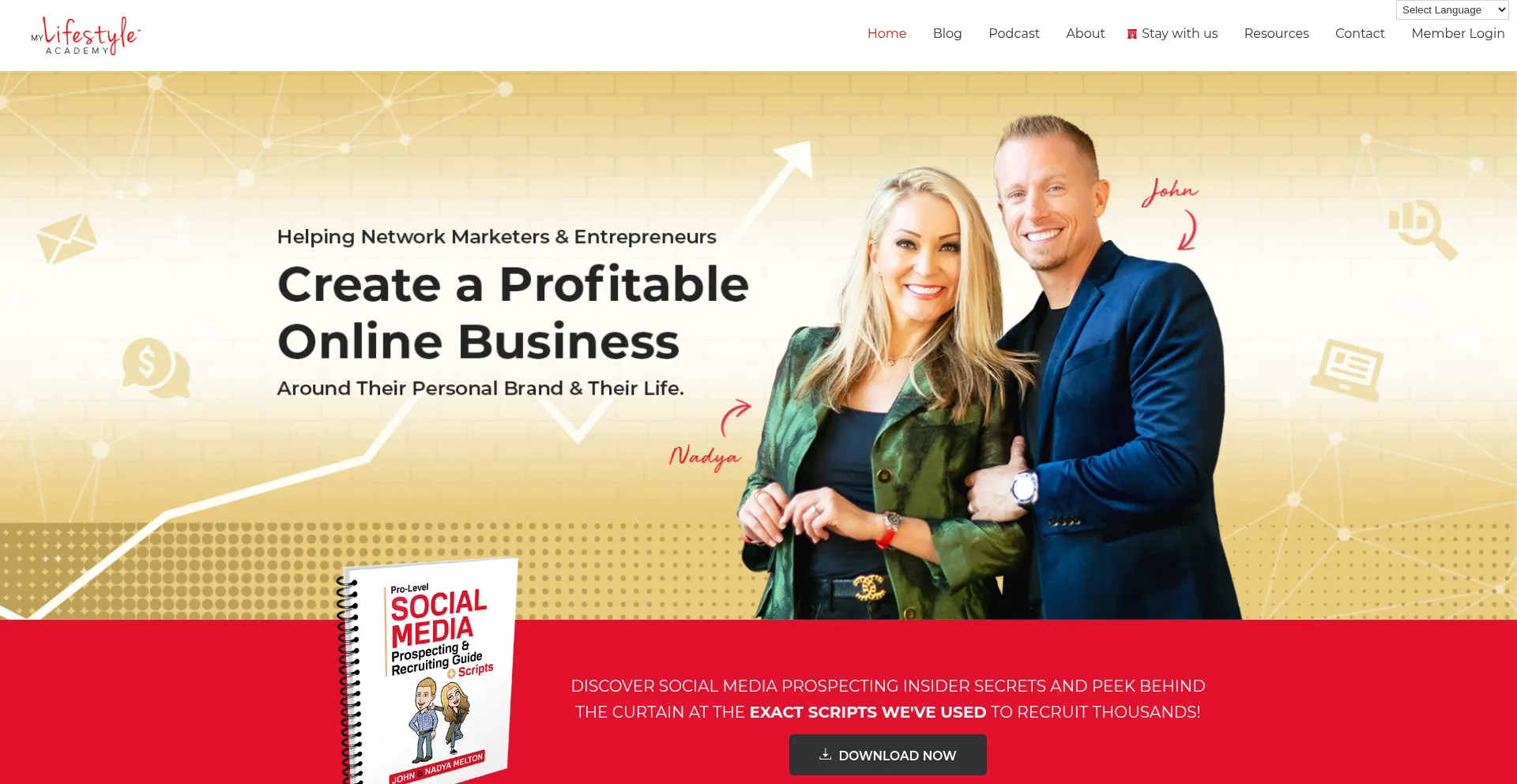 Website screenshot of Mylifestyleacademy.com