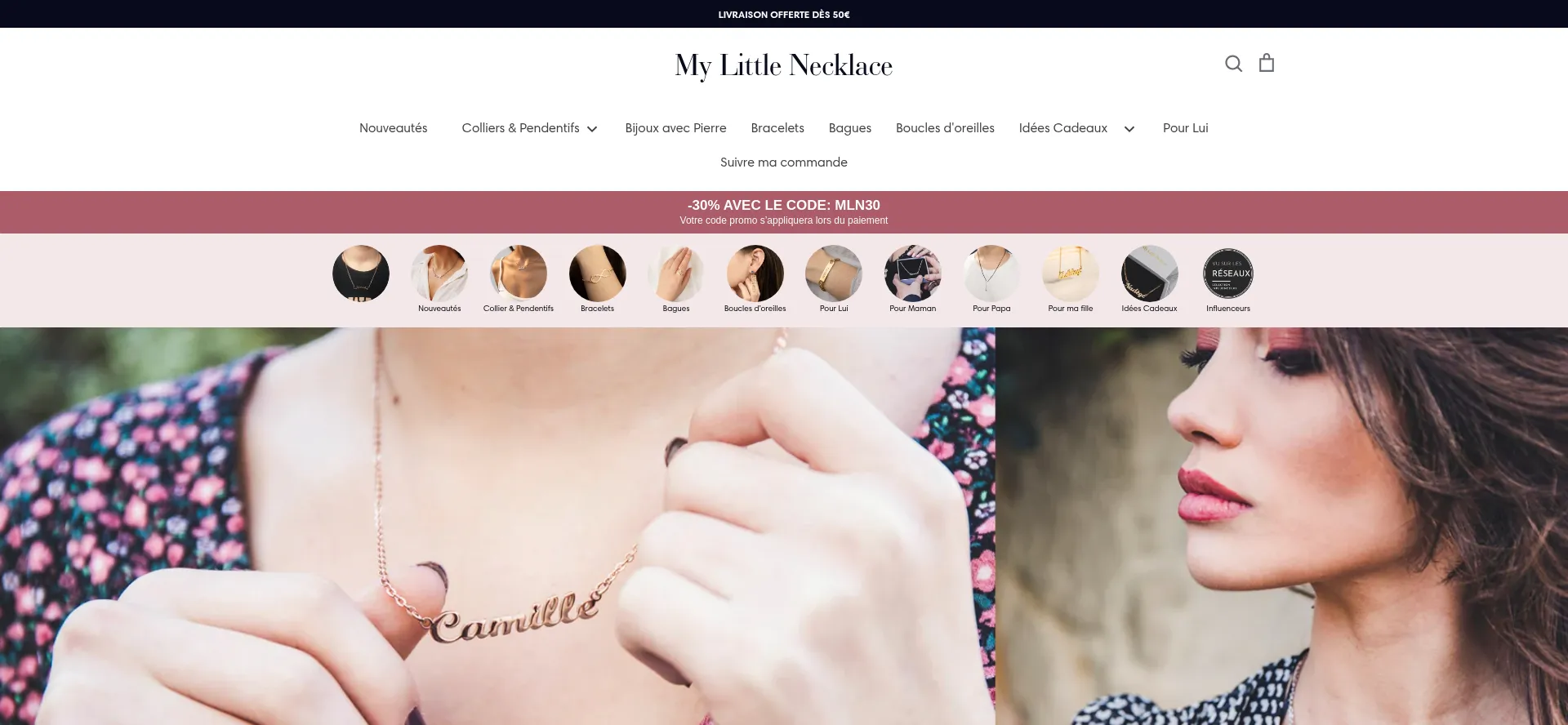 Website screenshot of Mylittlenecklace.co