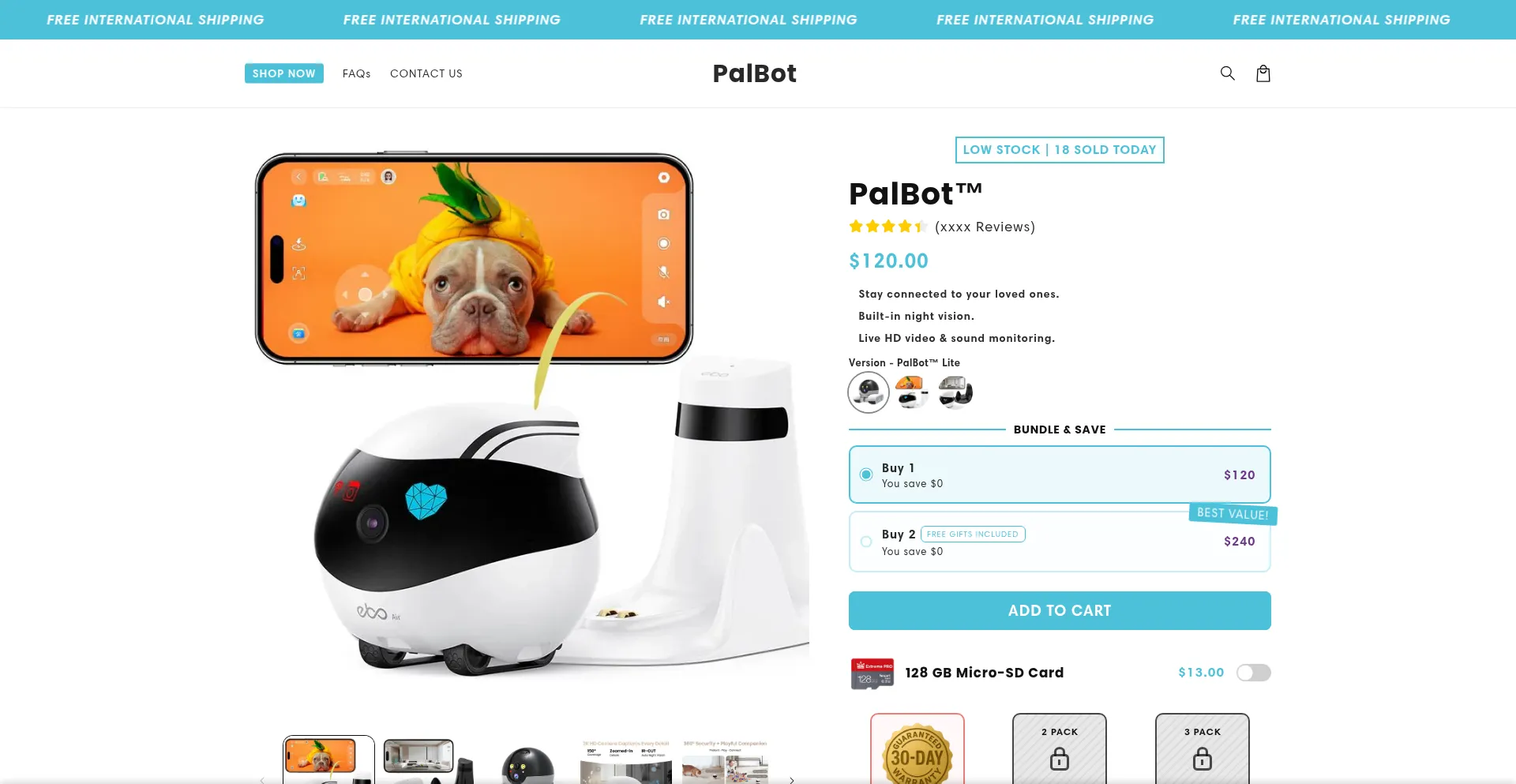 Website screenshot of Mypalbot.com
