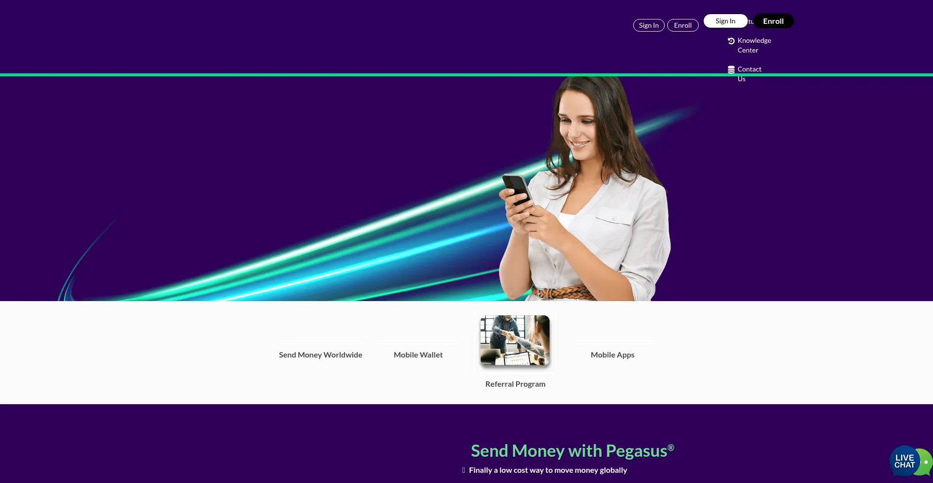 Website screenshot of Mypegasuspay.io