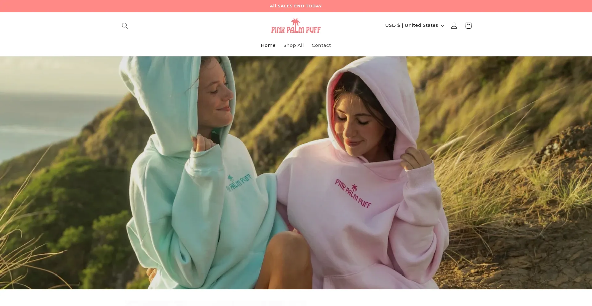 Website screenshot of Mypinkpalmpuff.shop