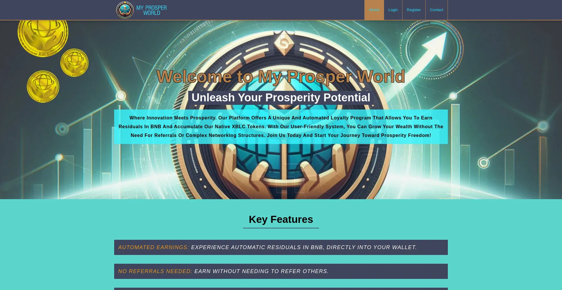 Website screenshot of Myprosper.world
