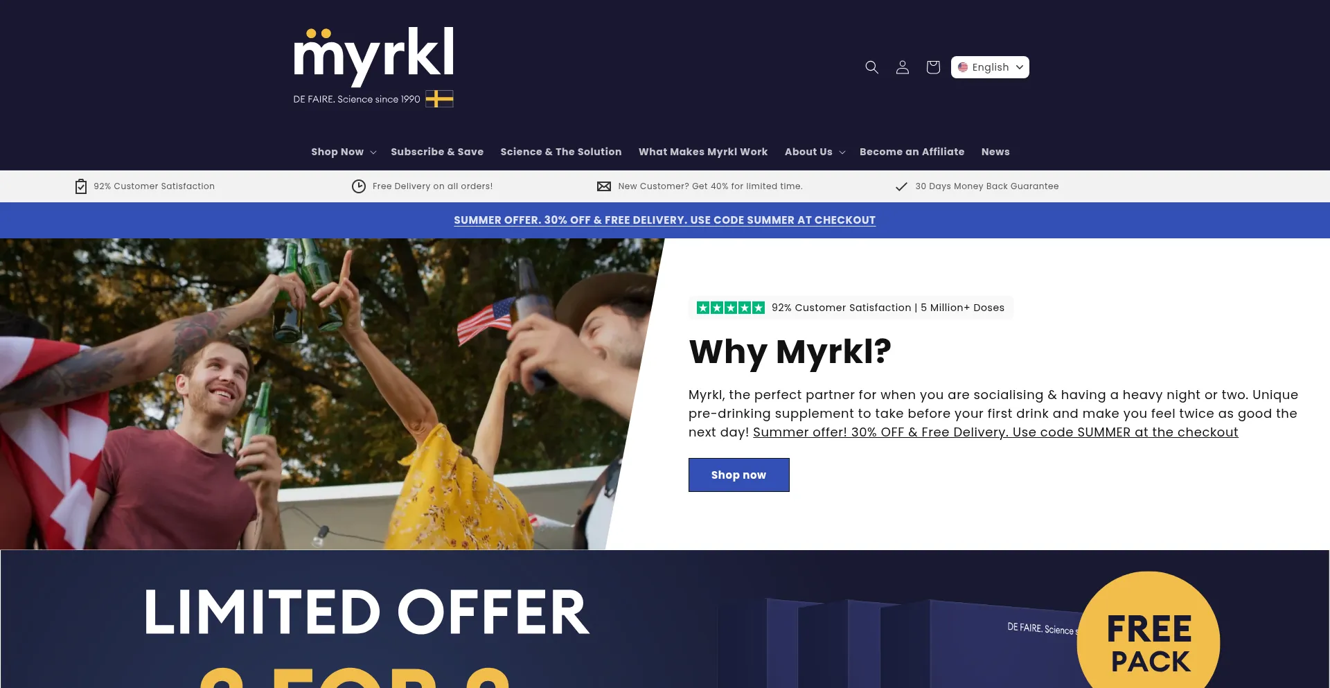 Website screenshot of Myrkl.us