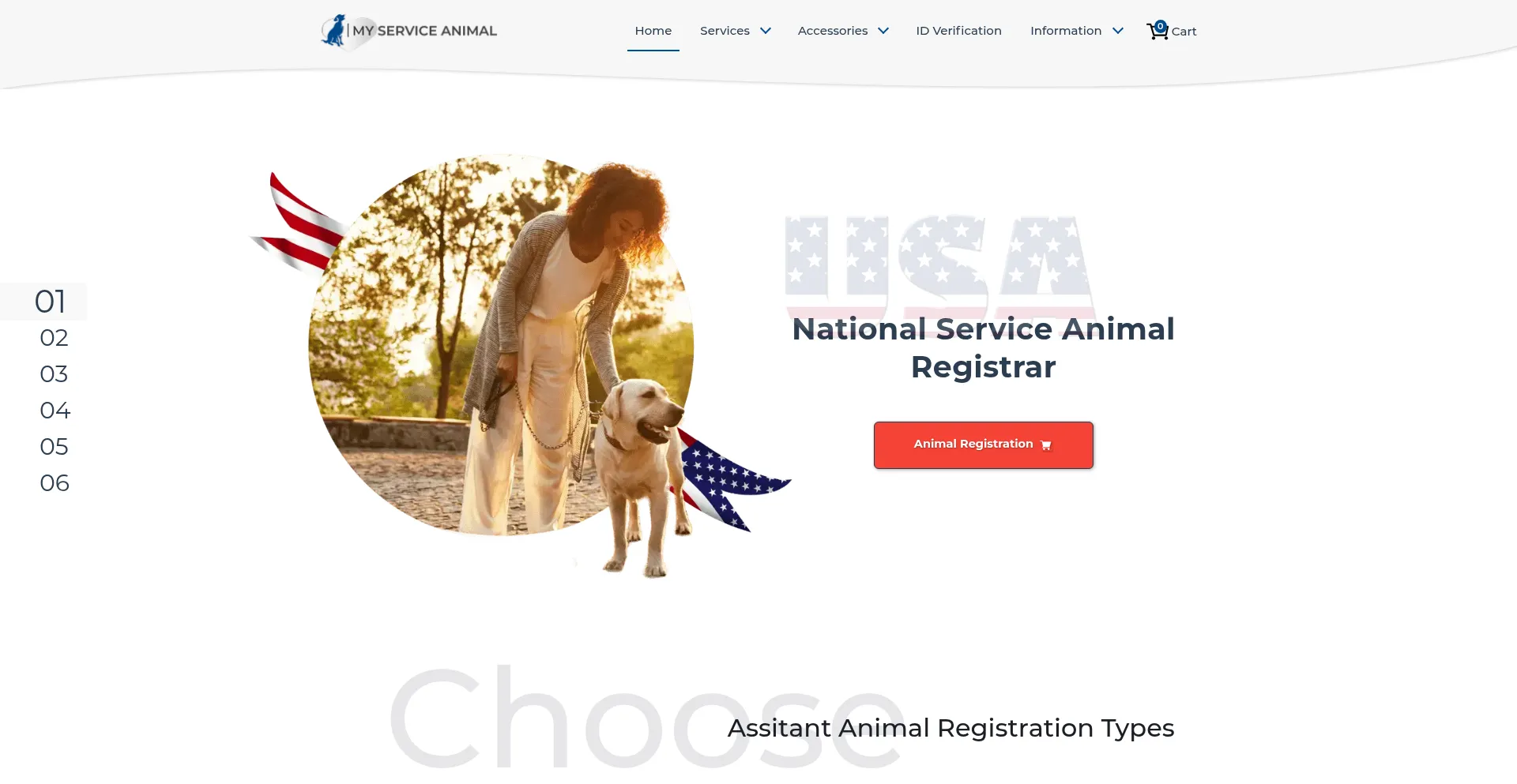 Website screenshot of Myserviceanimal.org