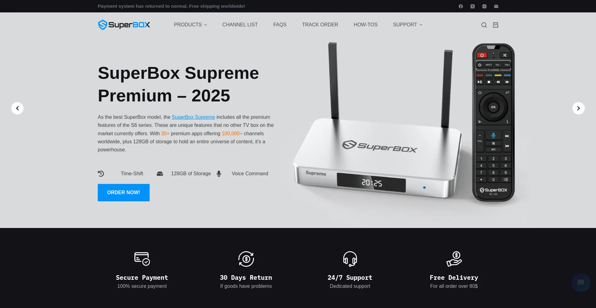 Website screenshot of Mysuperbox.shop