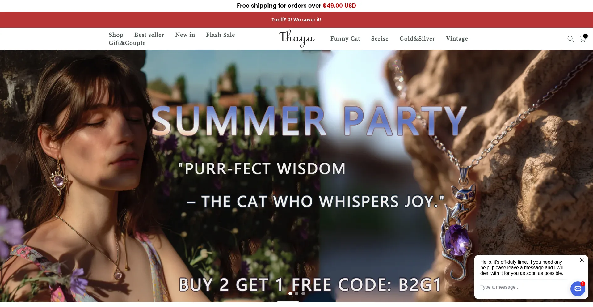 Website screenshot of Mythaya.com
