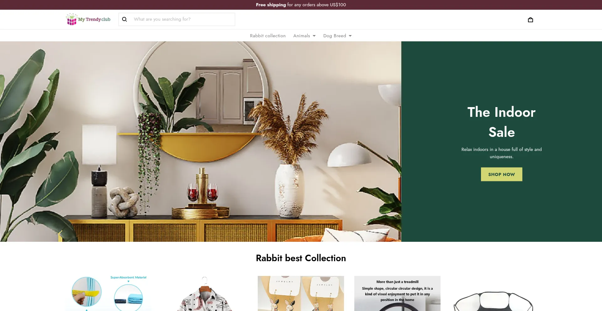 Website screenshot of Mytrendyclub.com
