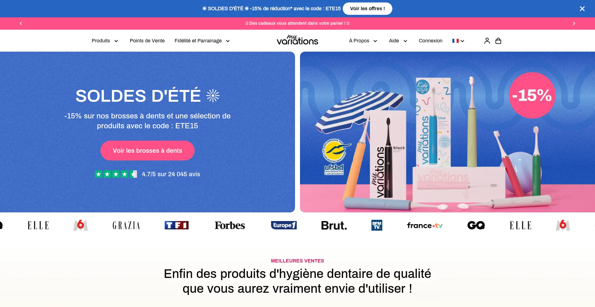 Website screenshot of Myvariations.com