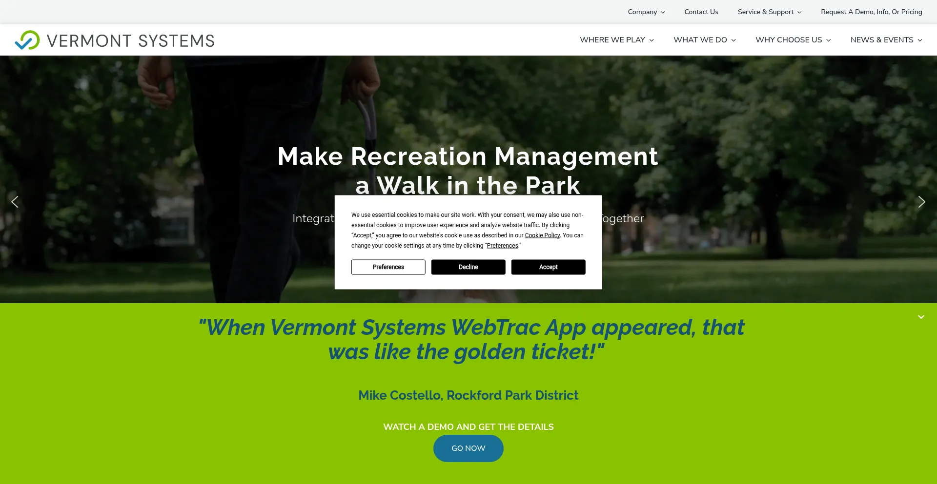 Website screenshot of Myvscloud.com